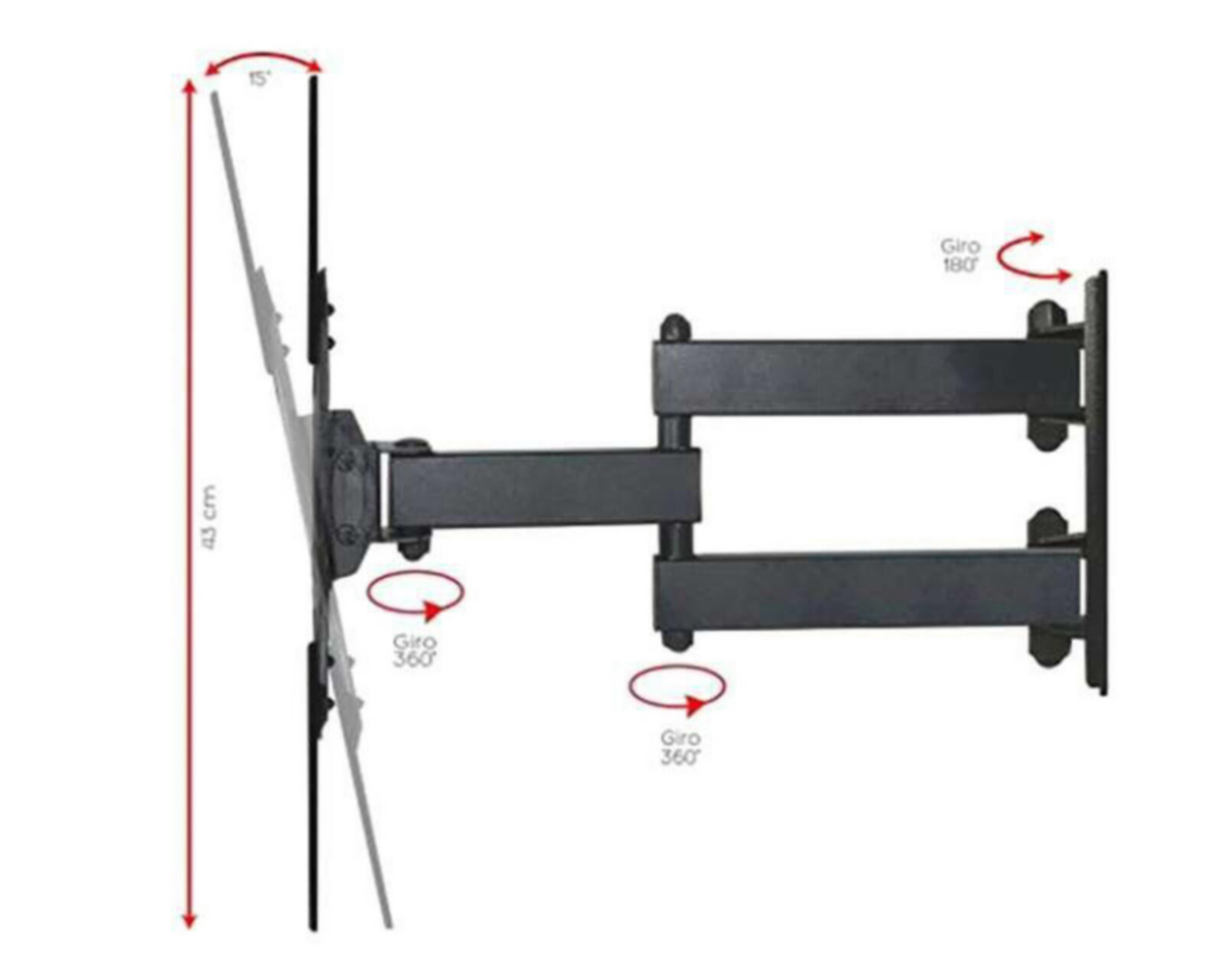 Foto 3 pulgar | Soporte para Televisión Articulado Power & Co. para Pantallas de hasta 55"