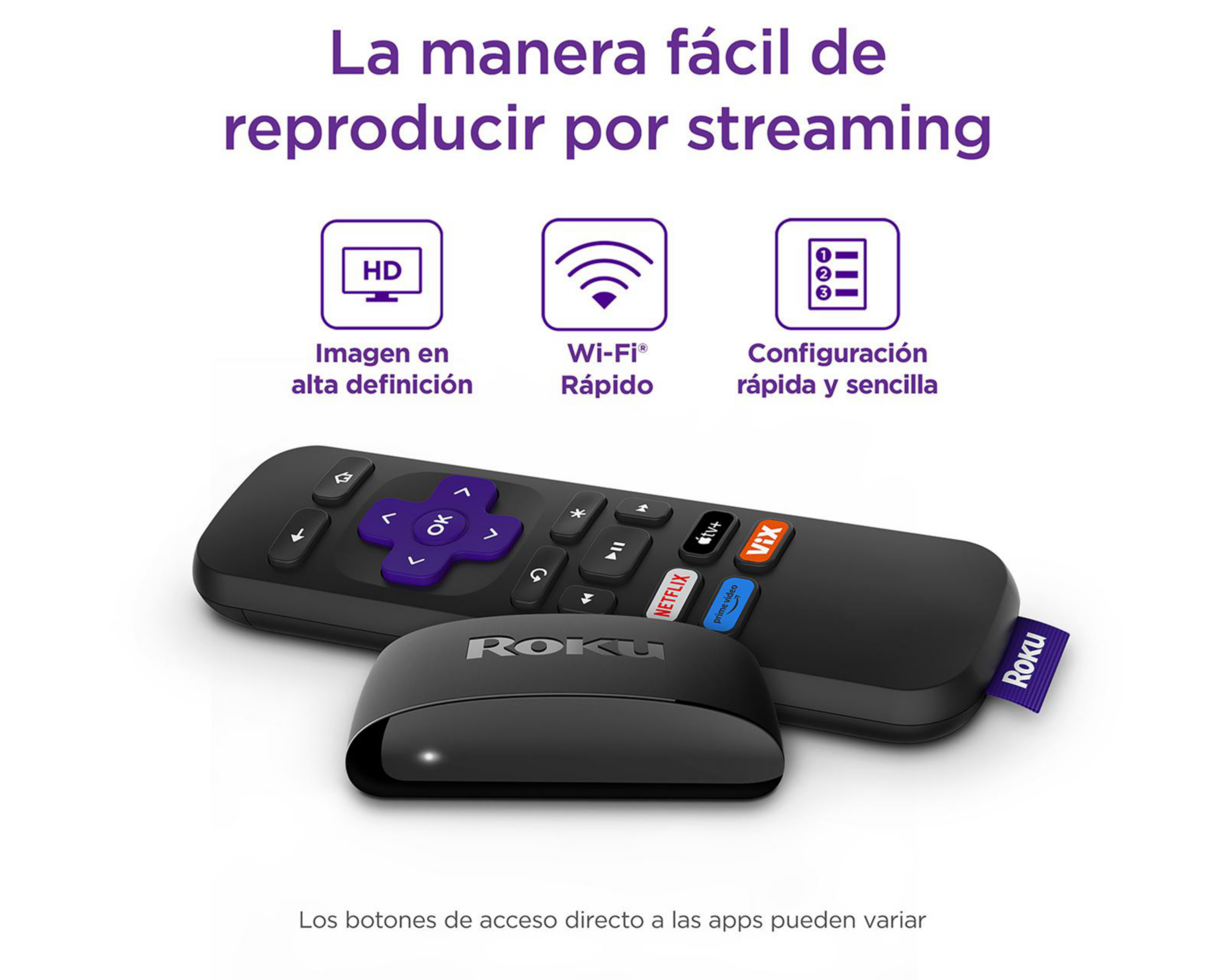 Foto 3 pulgar | Roku Express Reproductor de Streaming HD con Cable HDMI