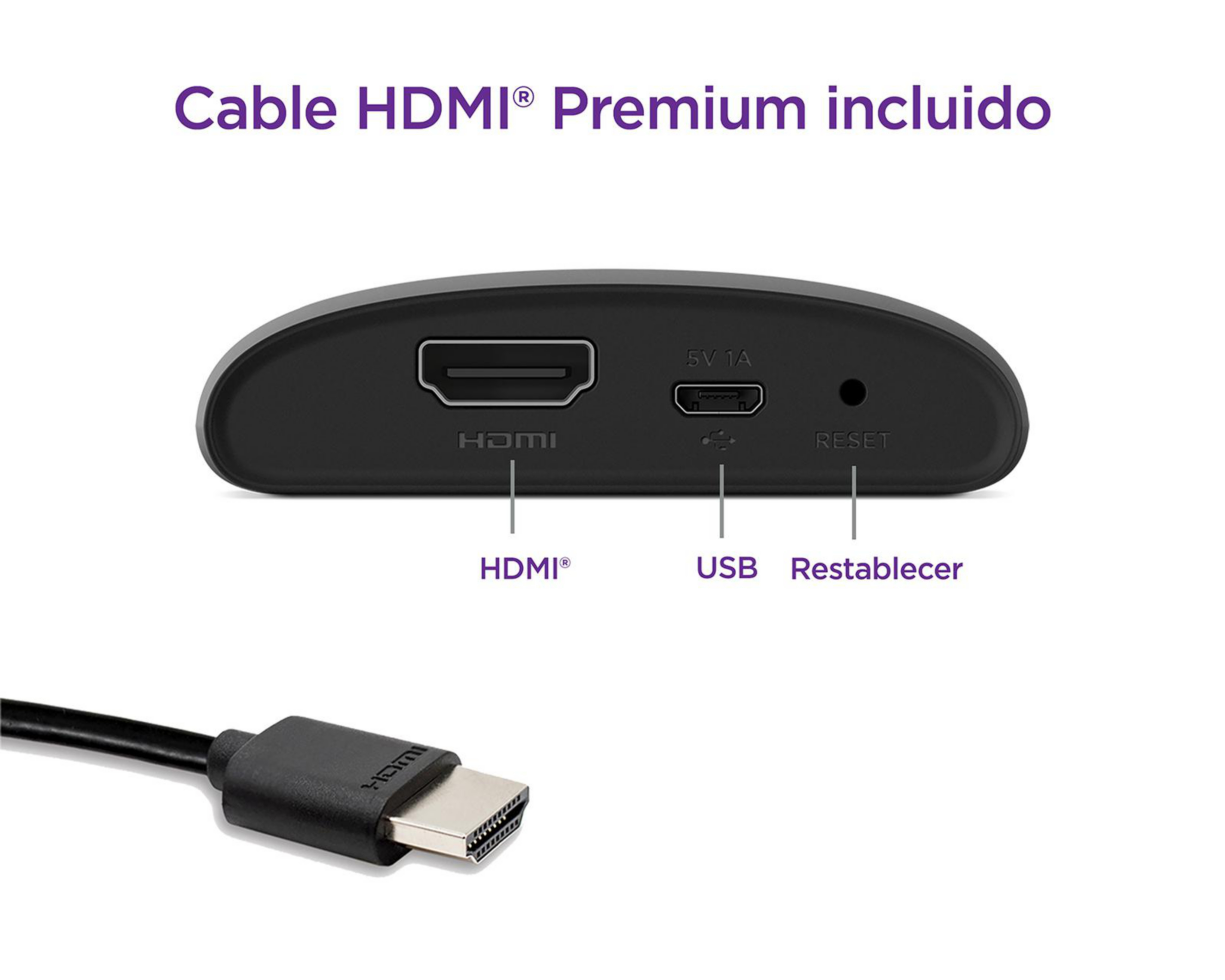 Foto 3 | Roku Express Reproductor de Streaming HD con Cable HDMI