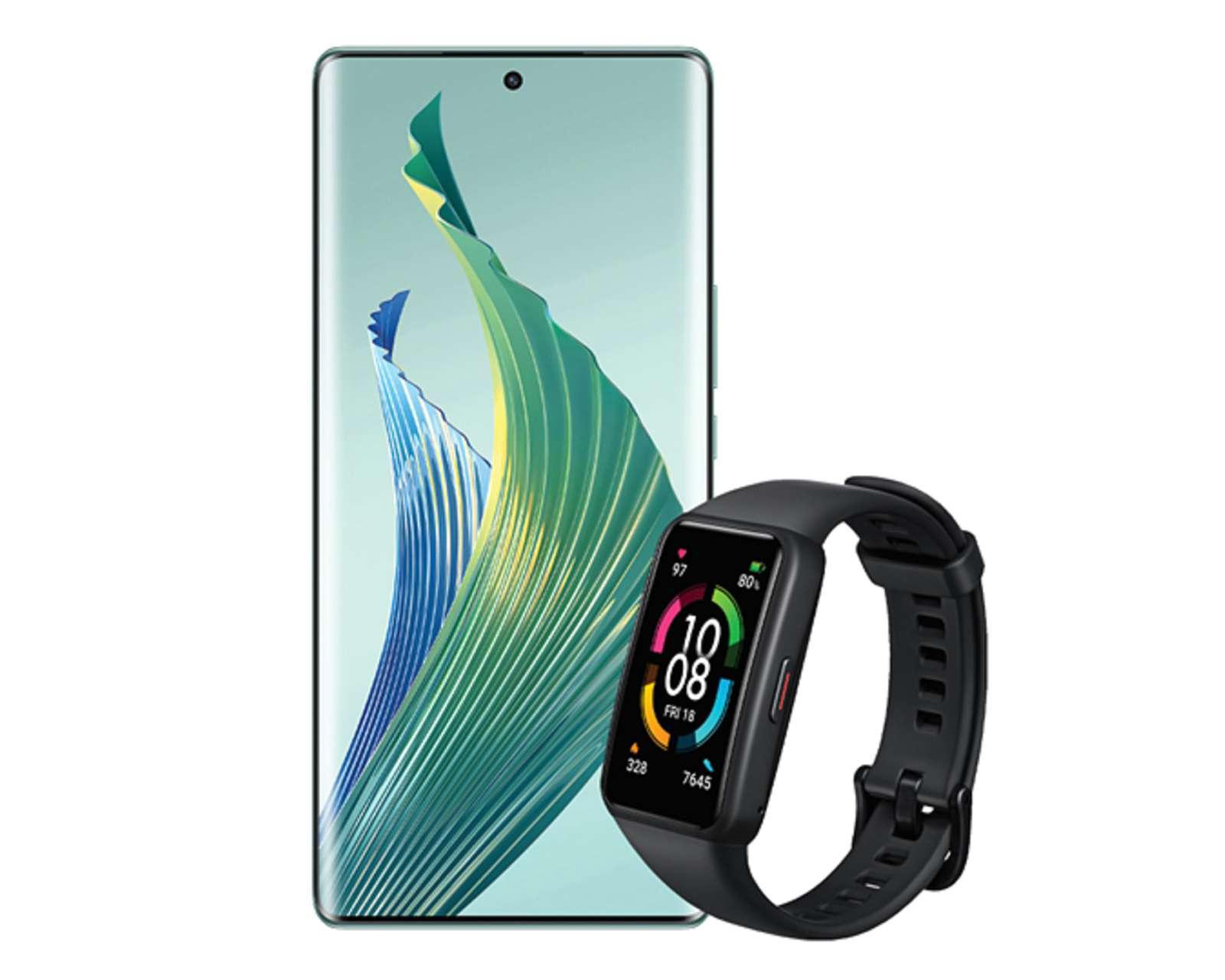 Foto 3 pulgar | Movistar Honor Magic 5 Lite 128 GB Verde + Honor Band 6