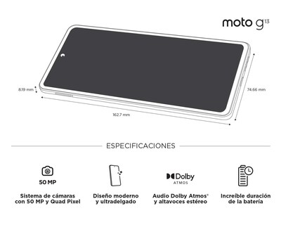 Foto 9 | AT&T/Unefon Motorola Moto G13 128 GB Gris