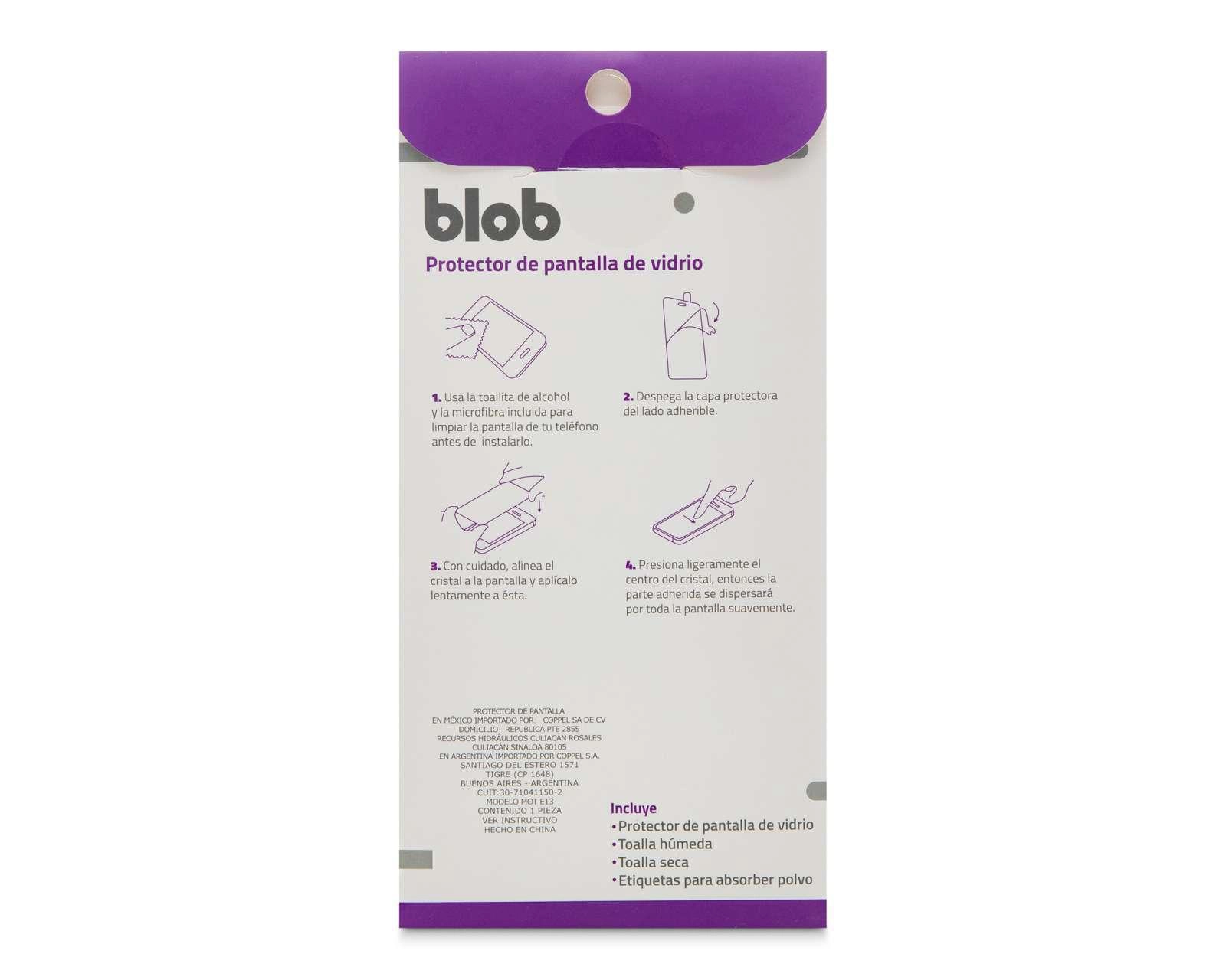 Foto 3 pulgar | Protector de Pantalla Blob para Motorola Moto E13