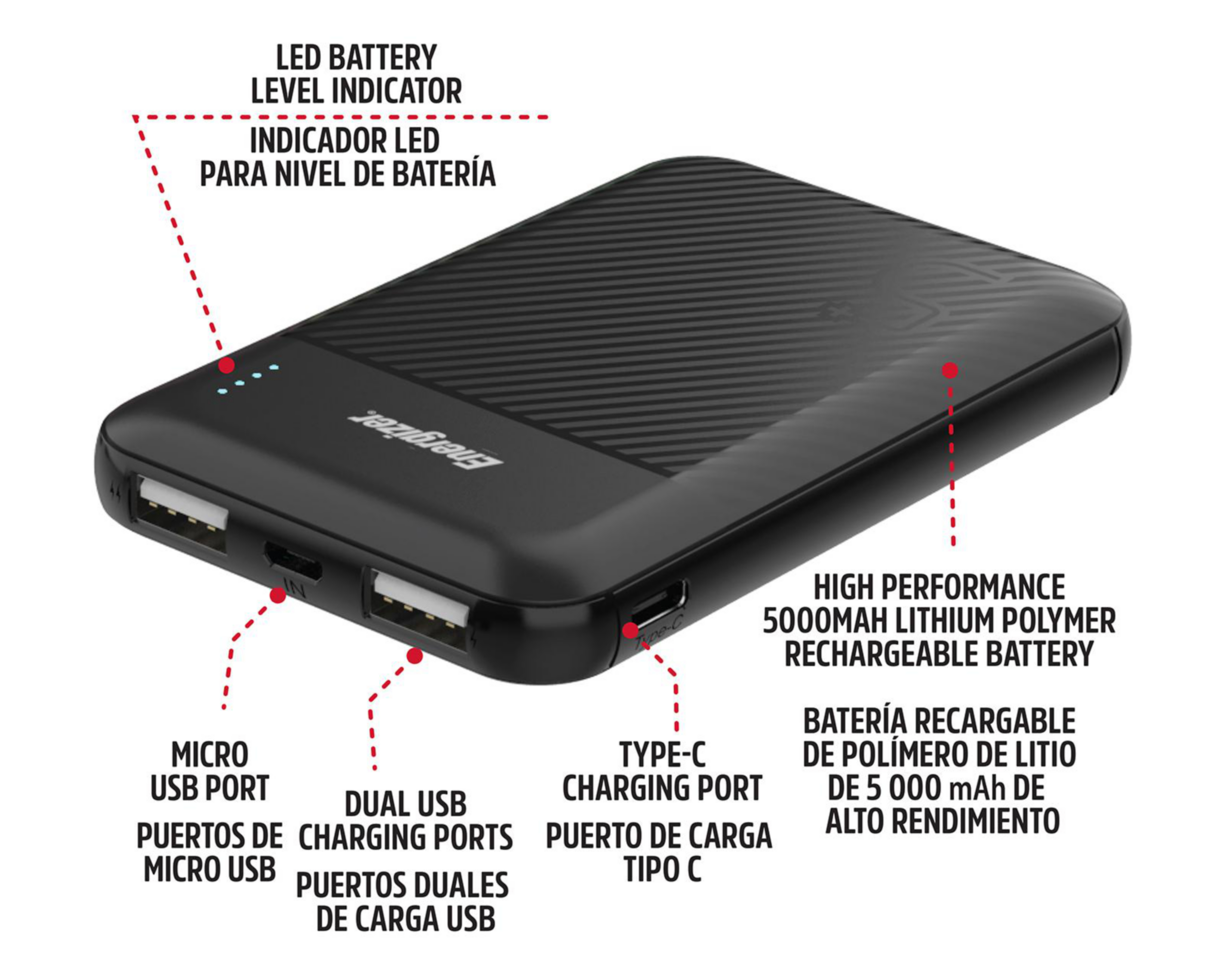 Foto 4 | Batería Portátil Energizer 5000 mAh