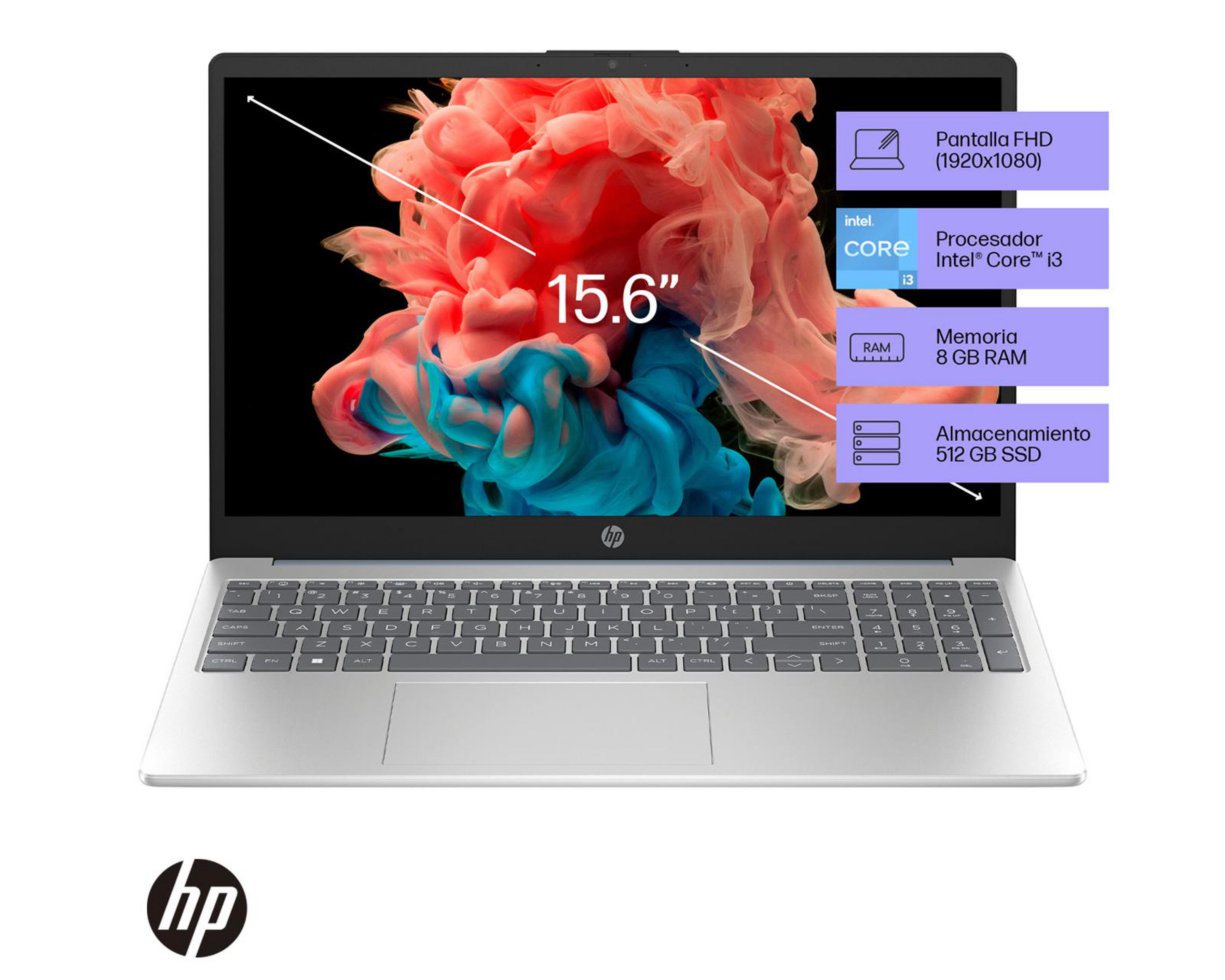 Foto 3 pulgar | Laptop HP 15-FD0000LA 15.6" Core i3-n305 8 GB RAM 512 GB SSD Gris + Impresora HP ia2375