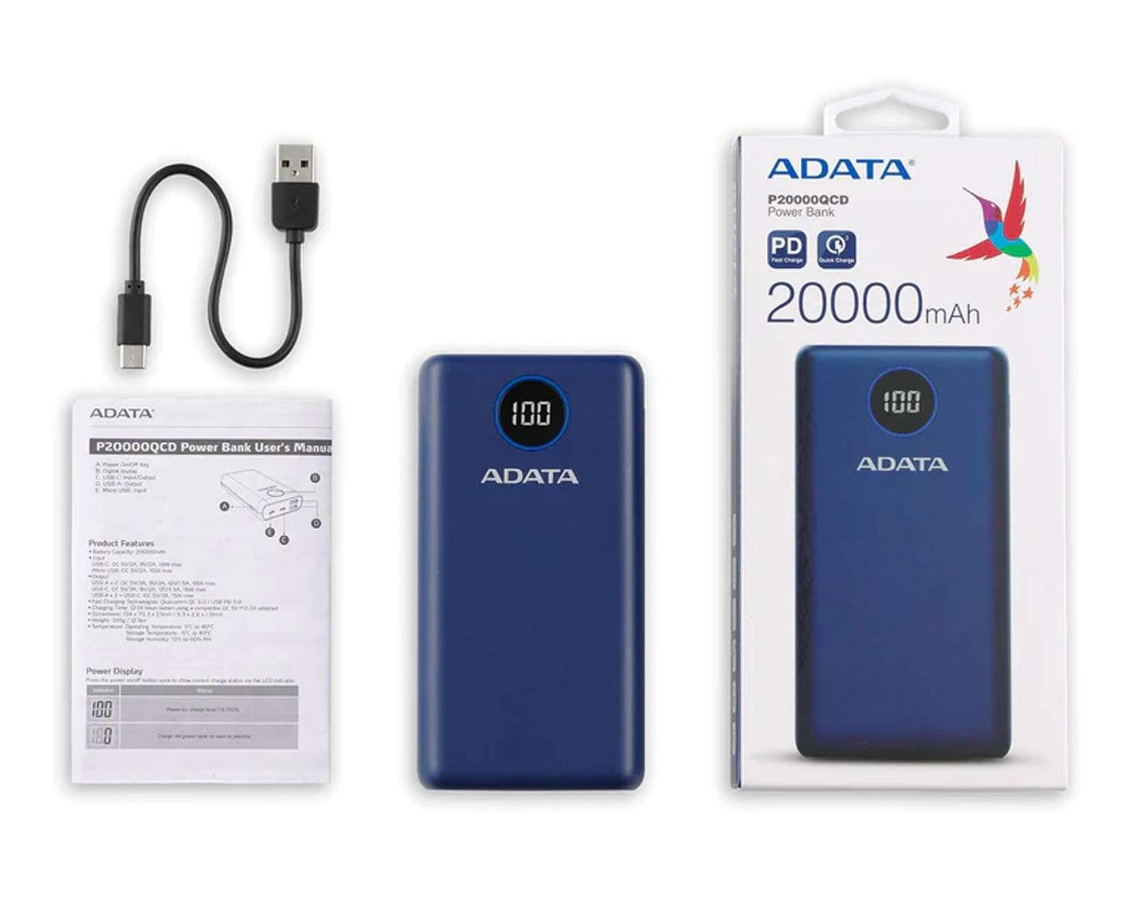 Foto 5 pulgar | Batería Portátil Adata 20000 mAh