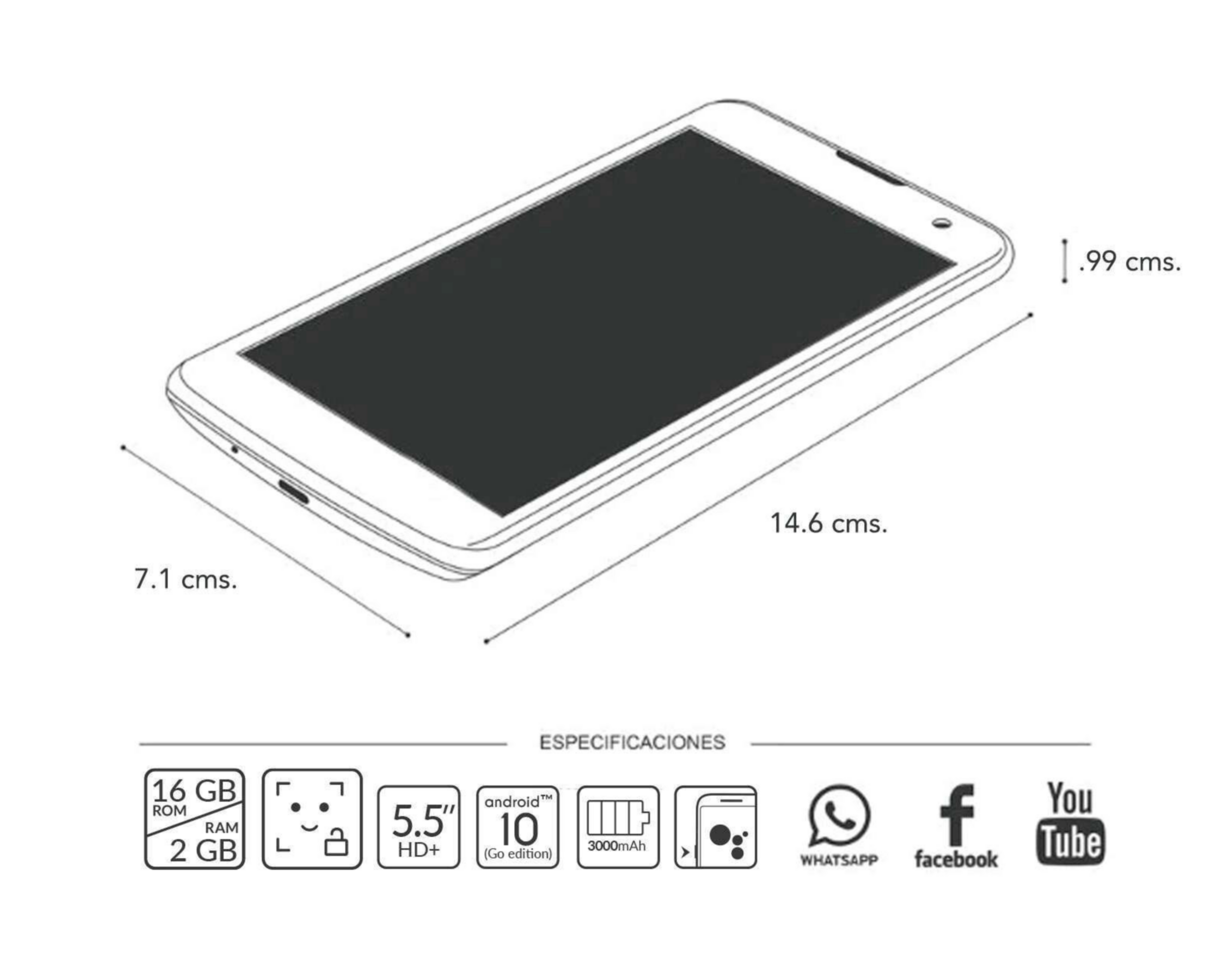 Foto 9 pulgar | AT&T/Unefon Alcatel 5002M 1B 16 GB Negro