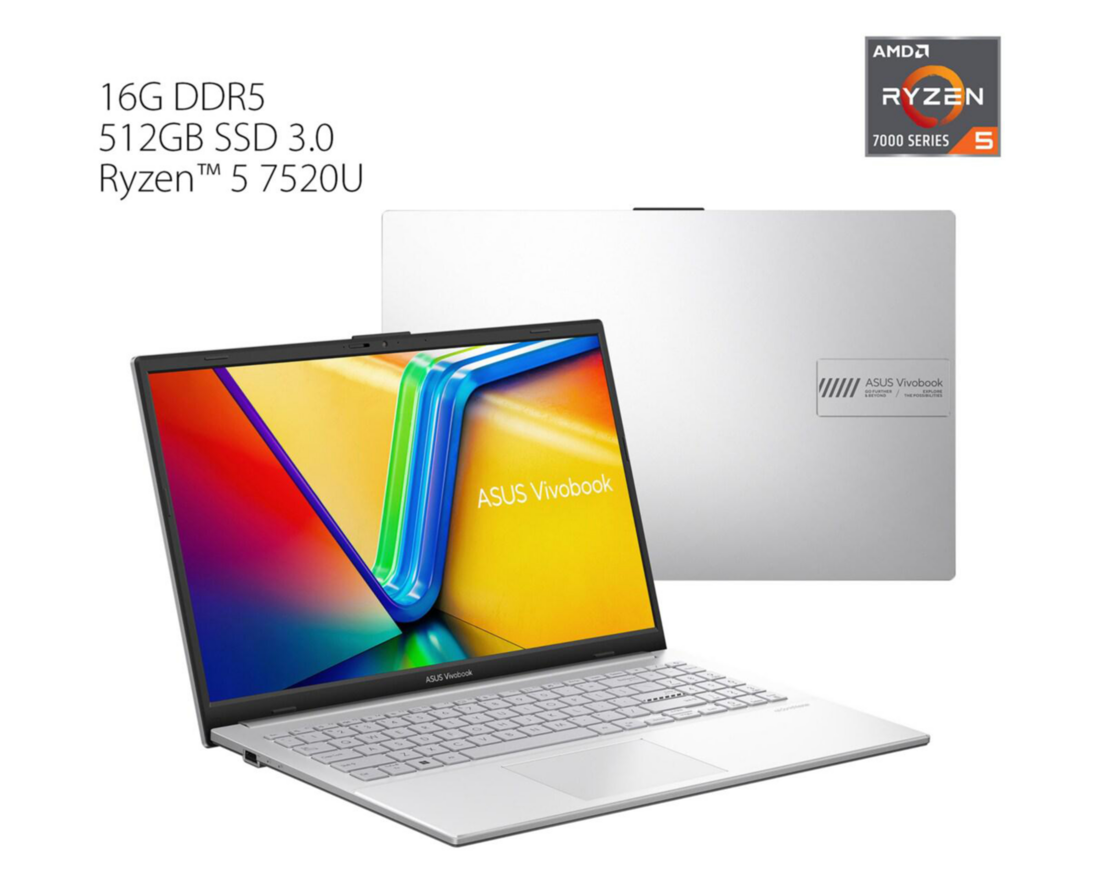 Foto 11 pulgar | Laptop Asus E1504FA-NJ274W 15.6" Windows 11 AMD Ryzen 5 16 GB RAM 512 GB SSD Plata