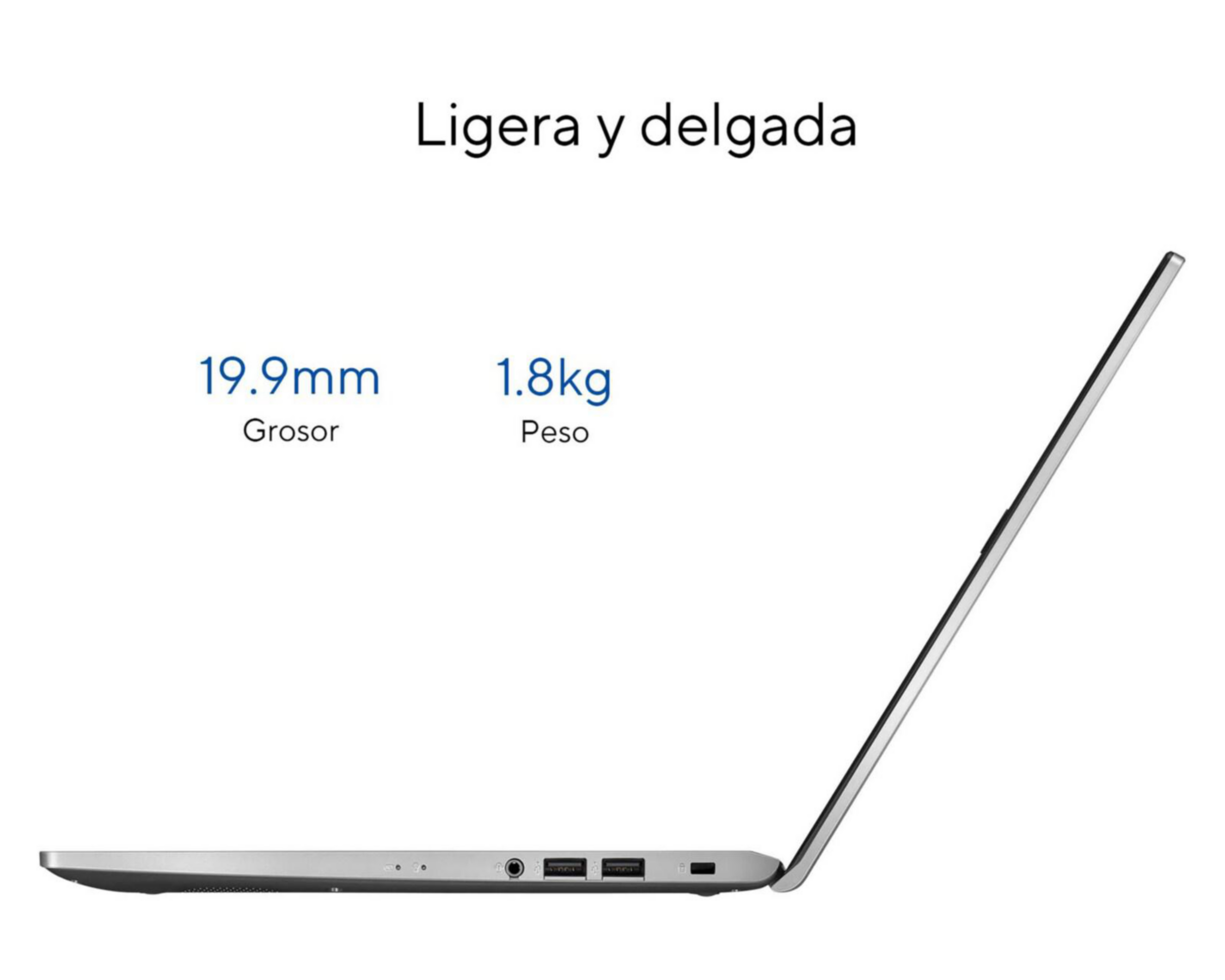 Foto 4 pulgar | Laptop Asus X515EA-BQ2054W 15.6" Windows 11 Intel Pentium Gold 8 GB de RAM 128 GB de SSD Plateada