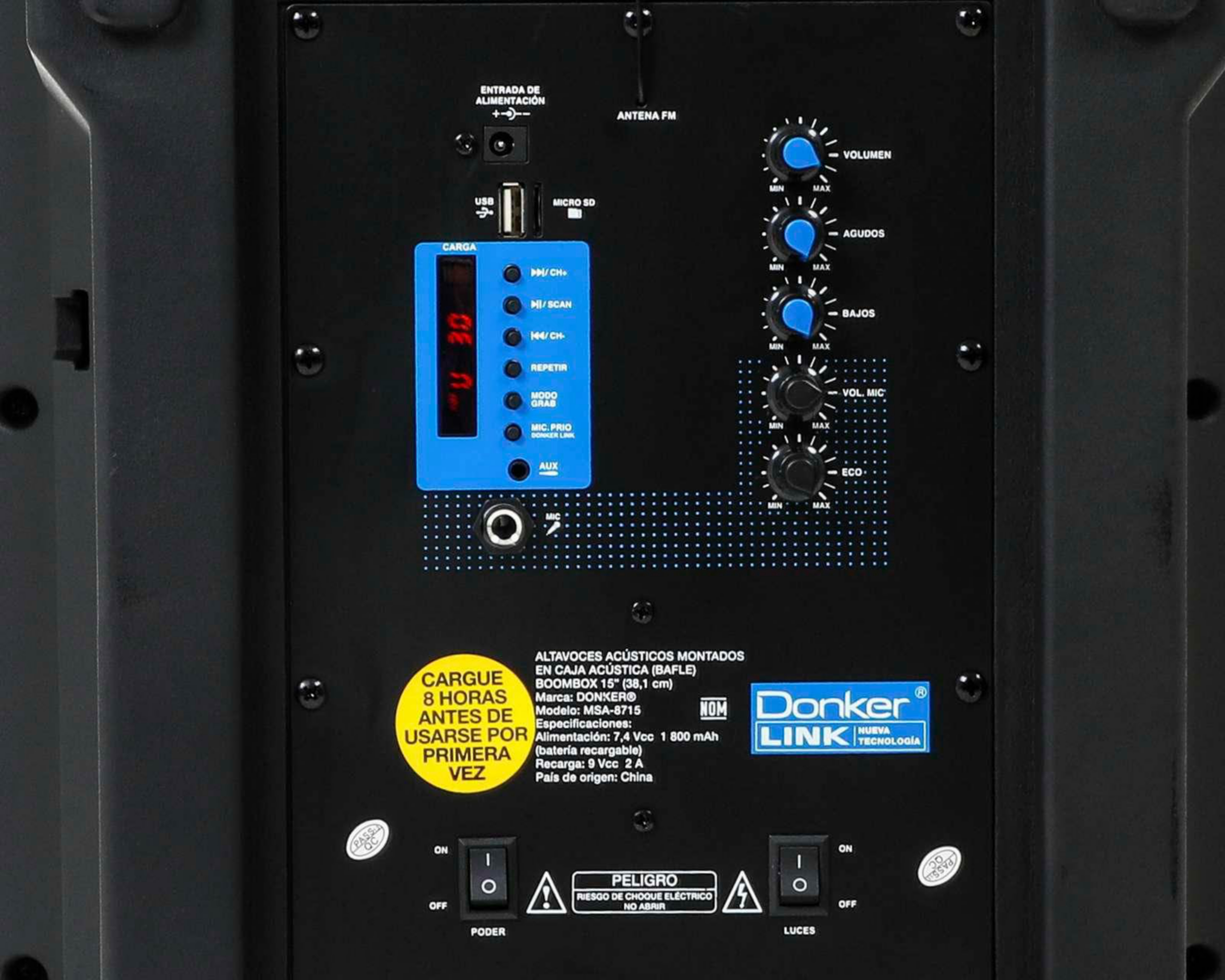 Foto 4 | Bocina Bluetooth Donker Luz LED 25,000 Watts