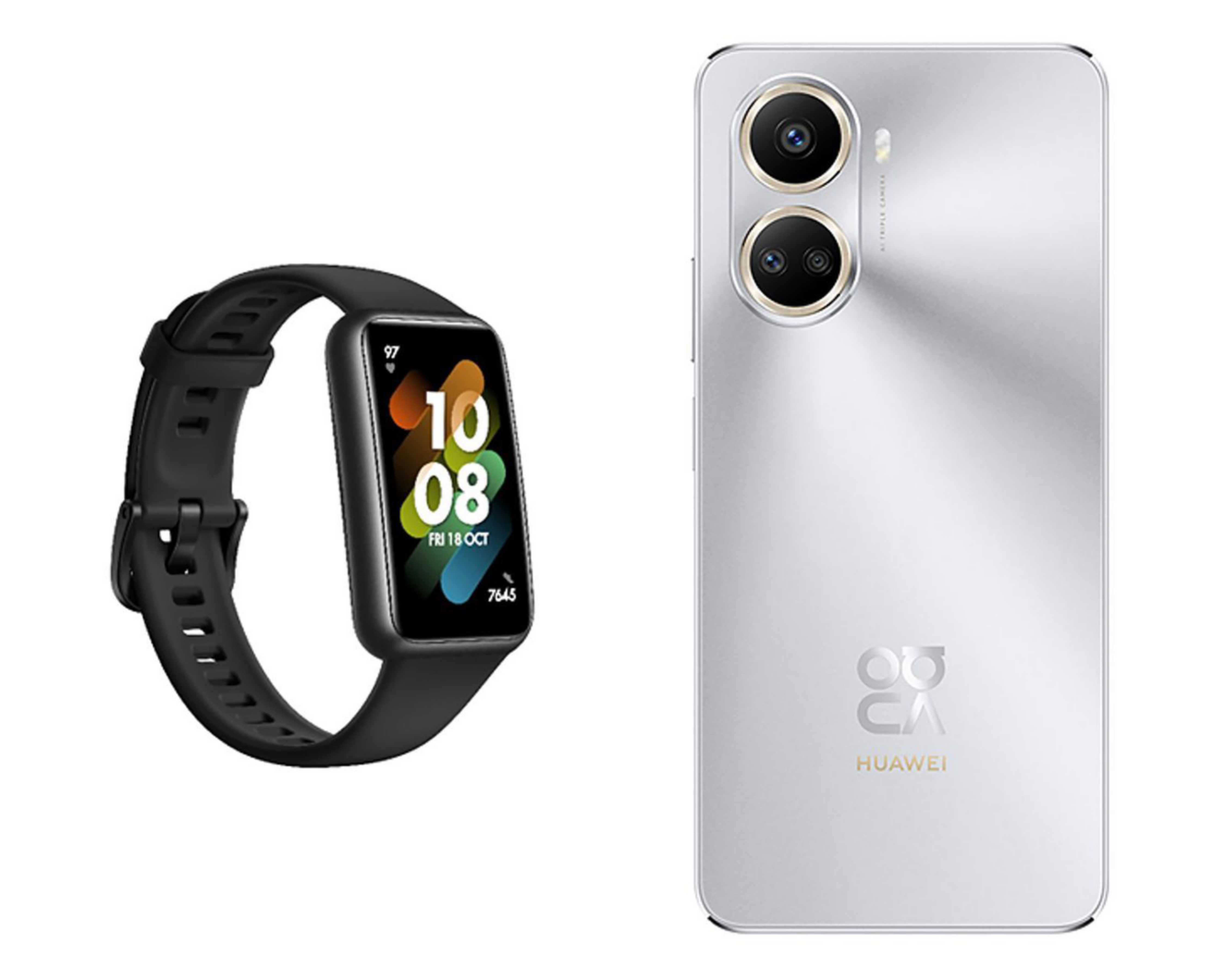 Foto 2 pulgar | Movistar Huawei Nova 10 SE 256 GB Plata + Fitband