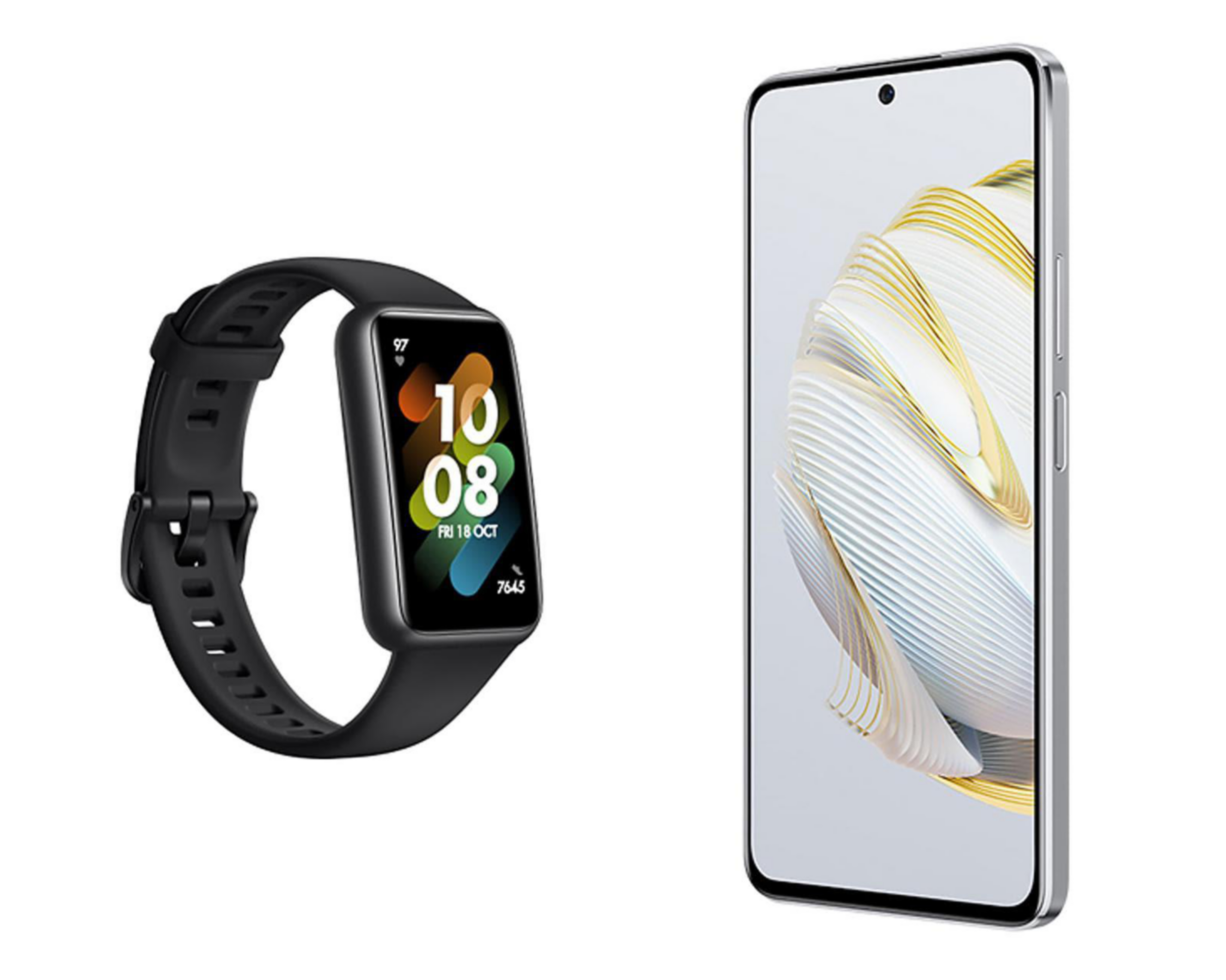 Foto 4 pulgar | Movistar Huawei Nova 10 SE 256 GB Plata + Fitband