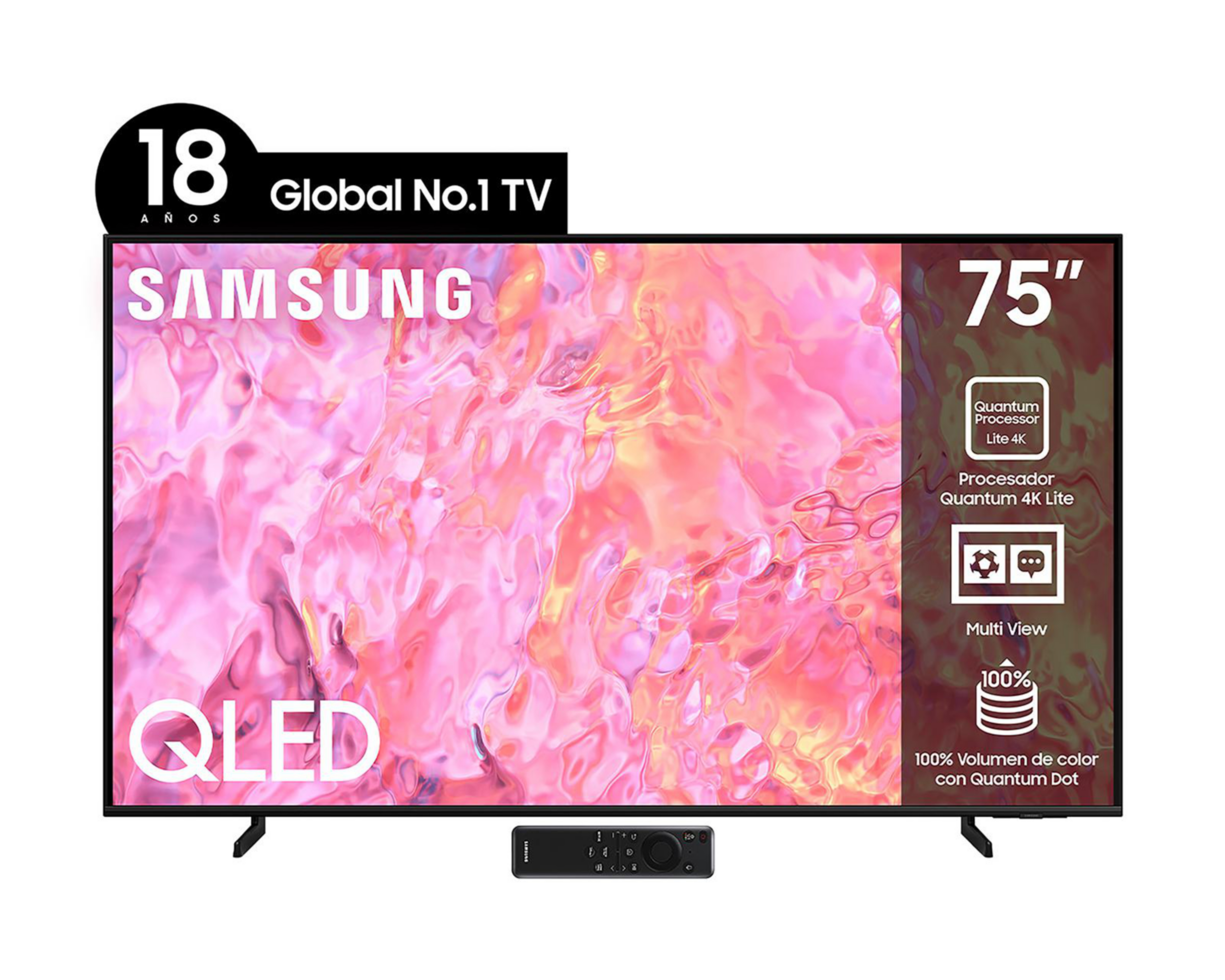 Pantalla QLED Samsung 75' Ultra HD 4K Smart TV QN75Q60CAFXZX $22,879