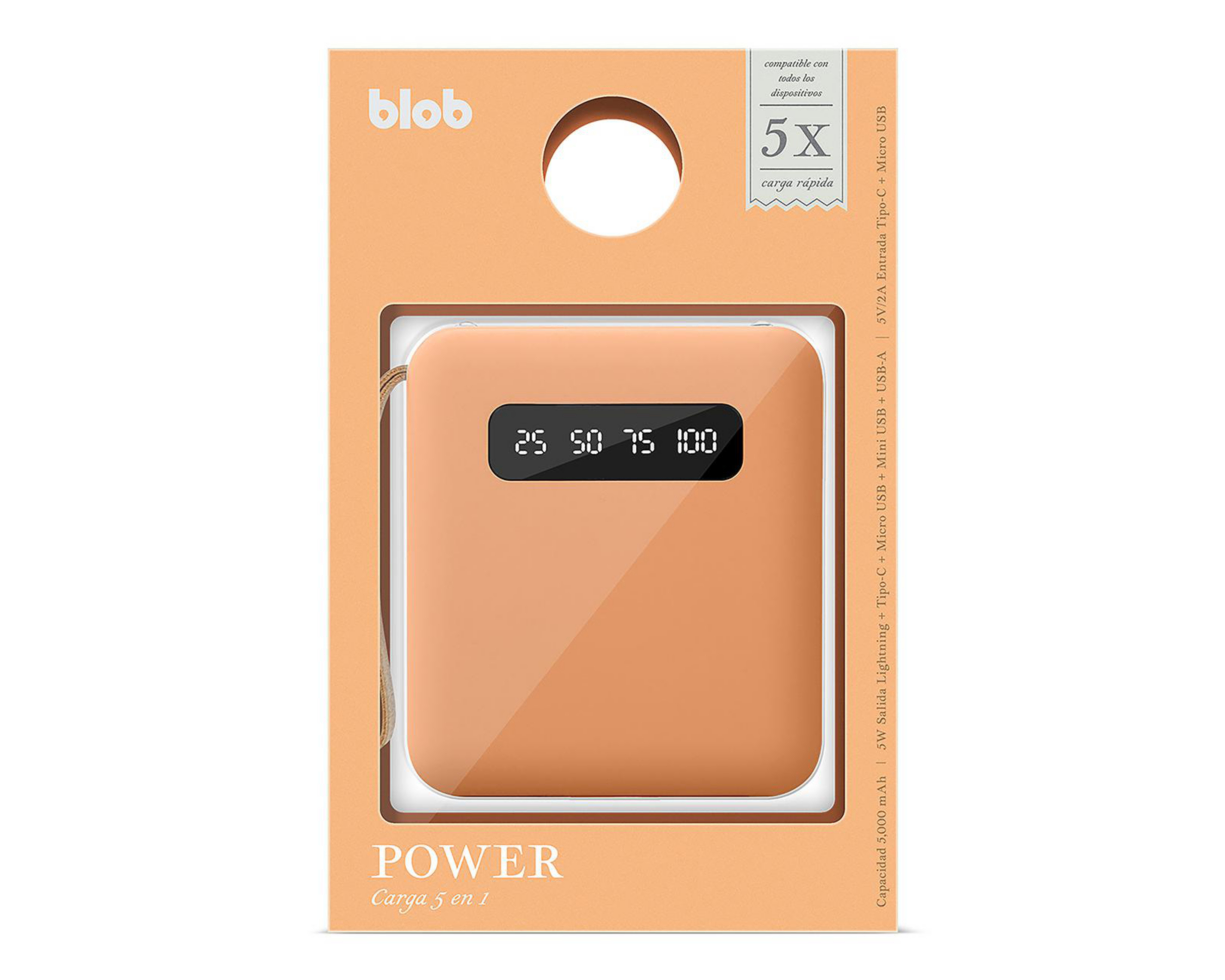 Foto 3 pulgar | Batería Portátil Blob 5000 mAh