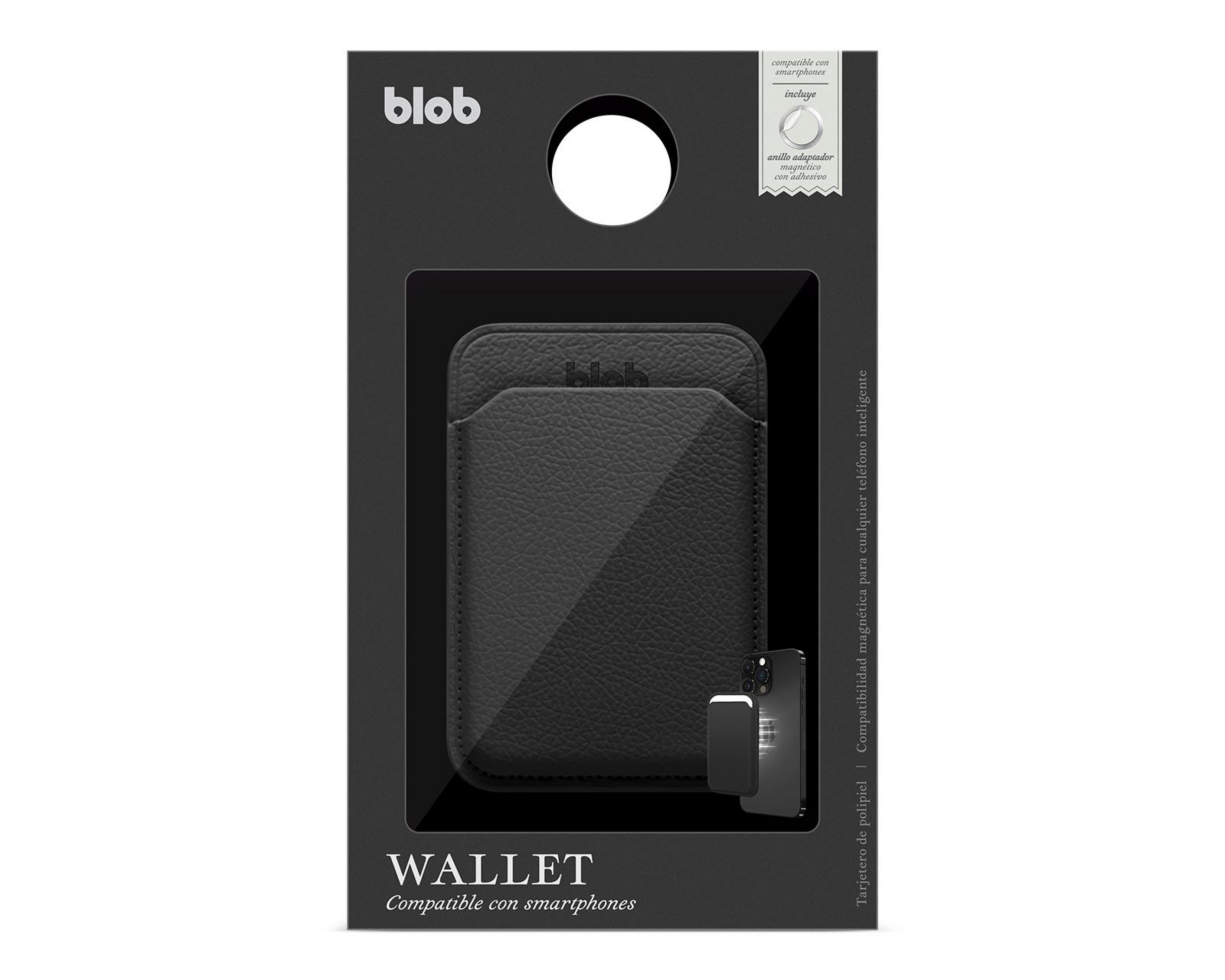 Foto 2 | Tarjetero Blob Negro para Celular