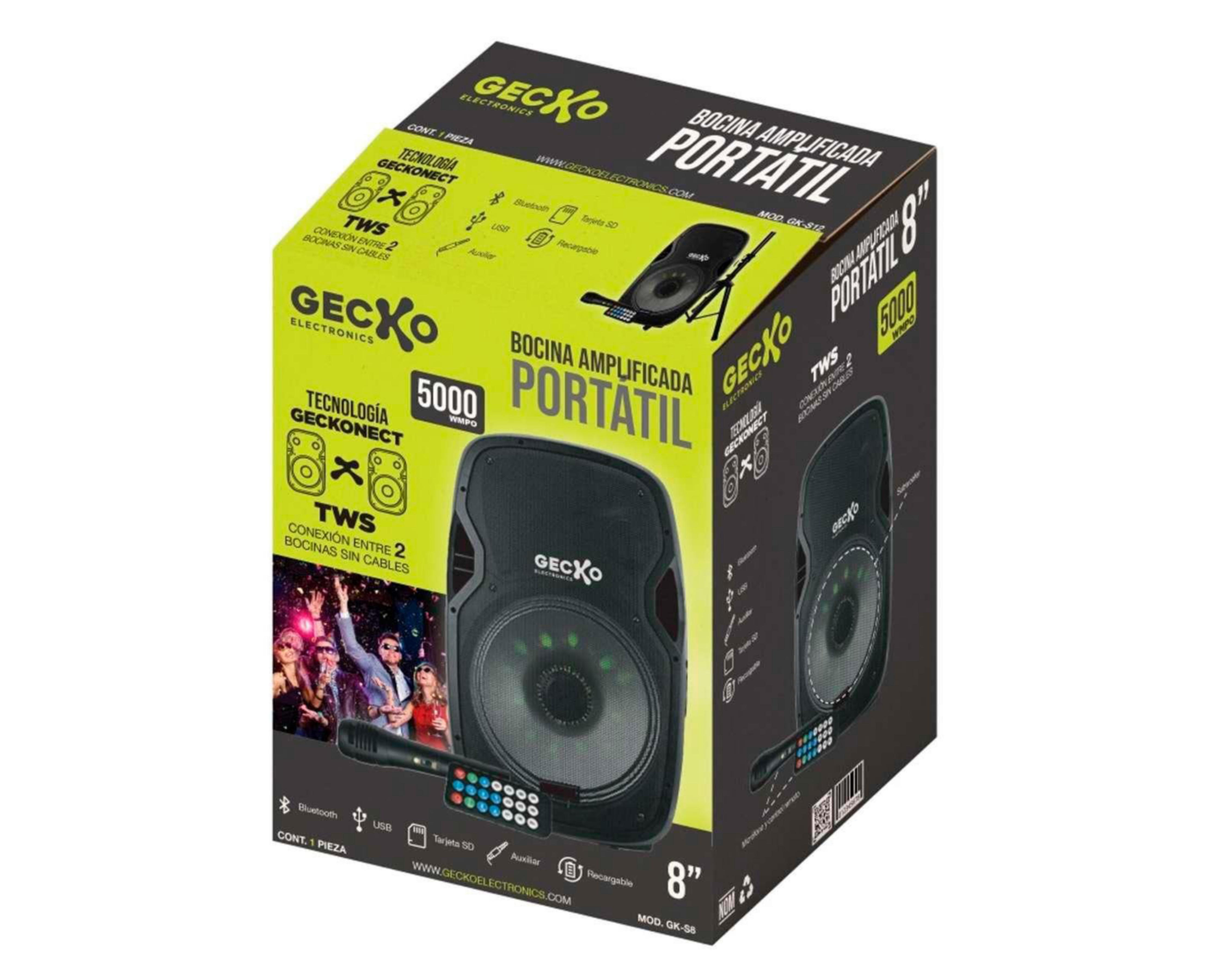 Foto 4 | Bafle Bluetooth Gecko GK-8