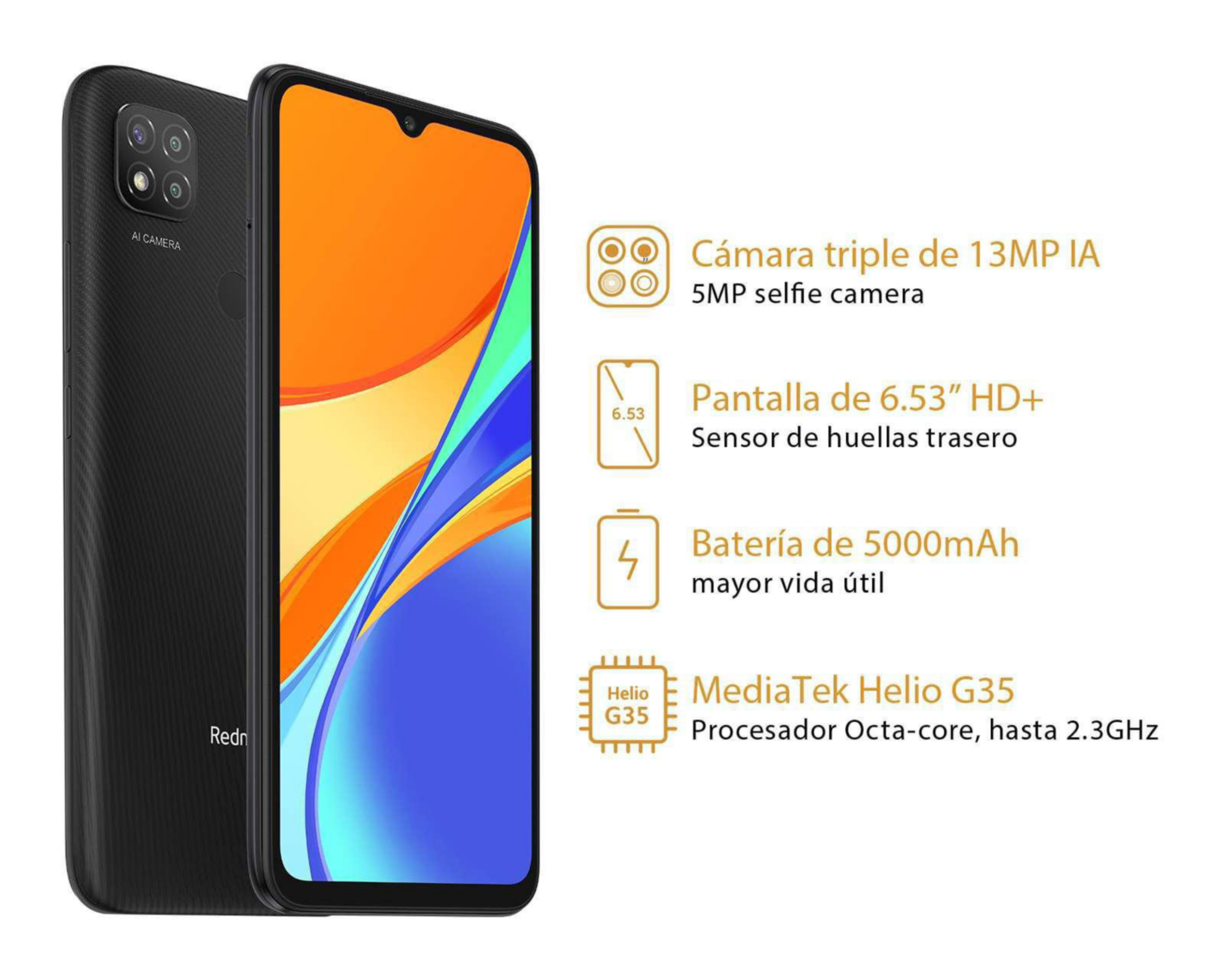 Foto 6 | AT&T/Unefon Xiaomi Redmi 9C 32 GB Gris