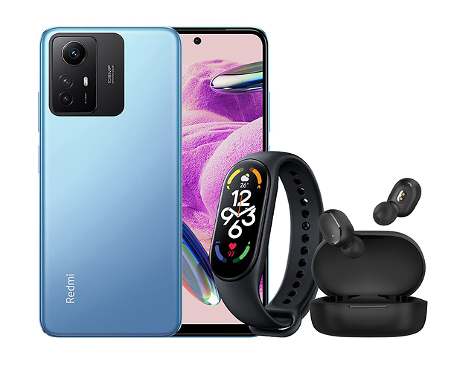 Foto 1 | Movistar Xiaomi Redmi Note 12S 256 GB Azul + Fitband y Audífonos