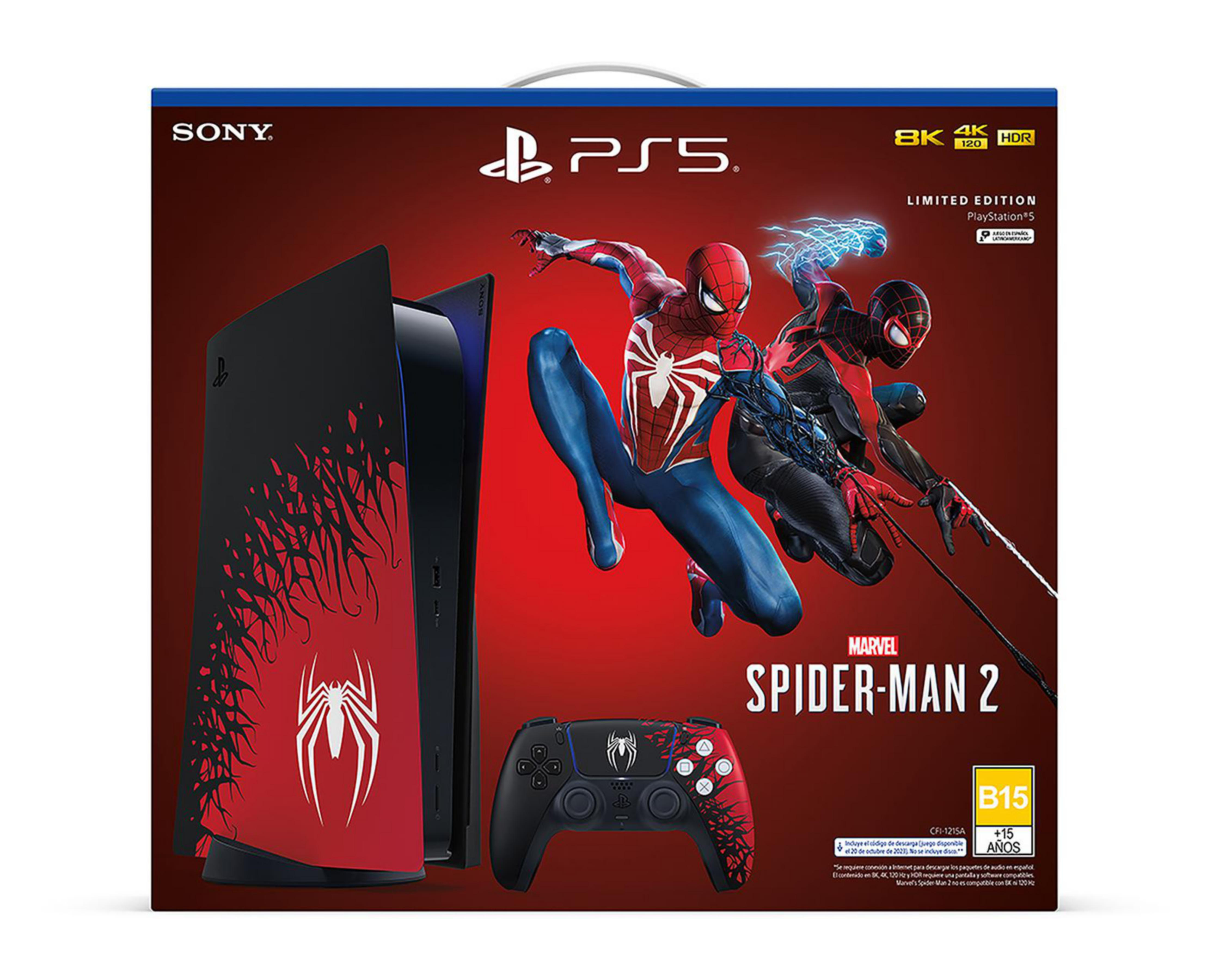 Nuevo Exclusivo en línea Consola PlayStation 5 de 825 GB Spider-Man 2 Precio contado: