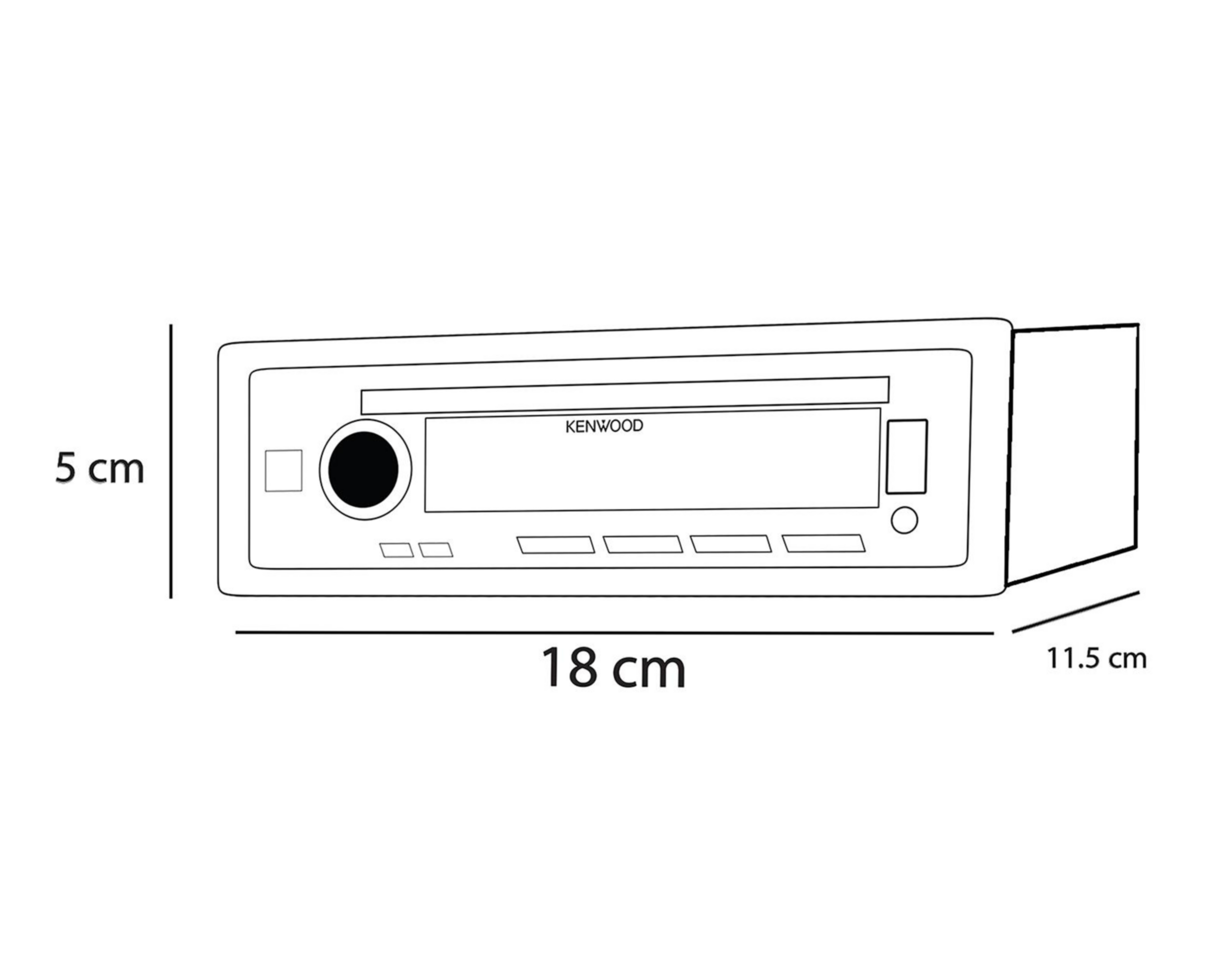 Foto 5 pulgar | Autoestéreo Kenwood sin CD KMM-BT332U Bluetooth Compatible con Android-iOS Negro