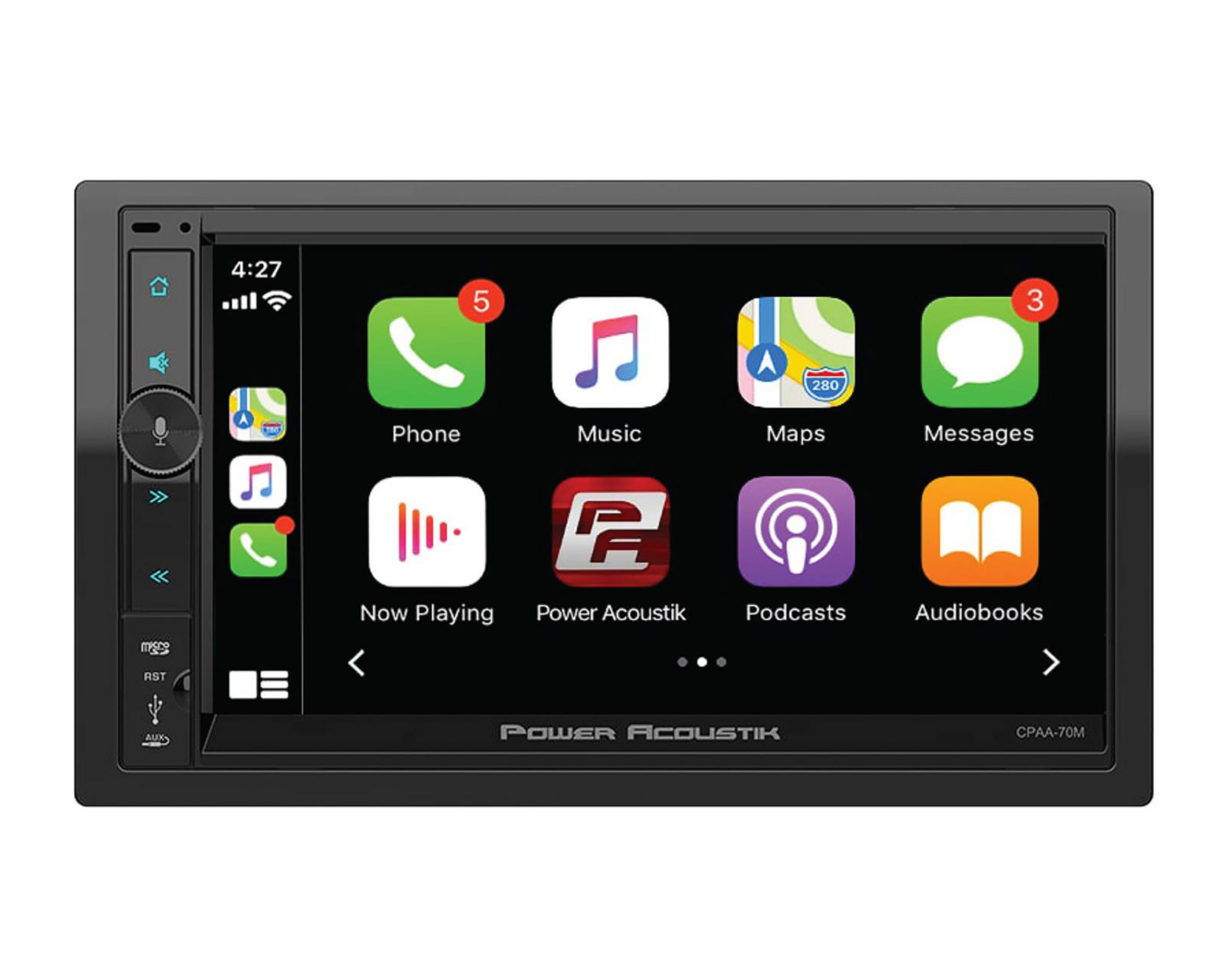 Foto 1 | Autoestéreo Power Acoustik Multimedia sin CD CPAA-70M Bluetooth Compatible con Android Auto Negro