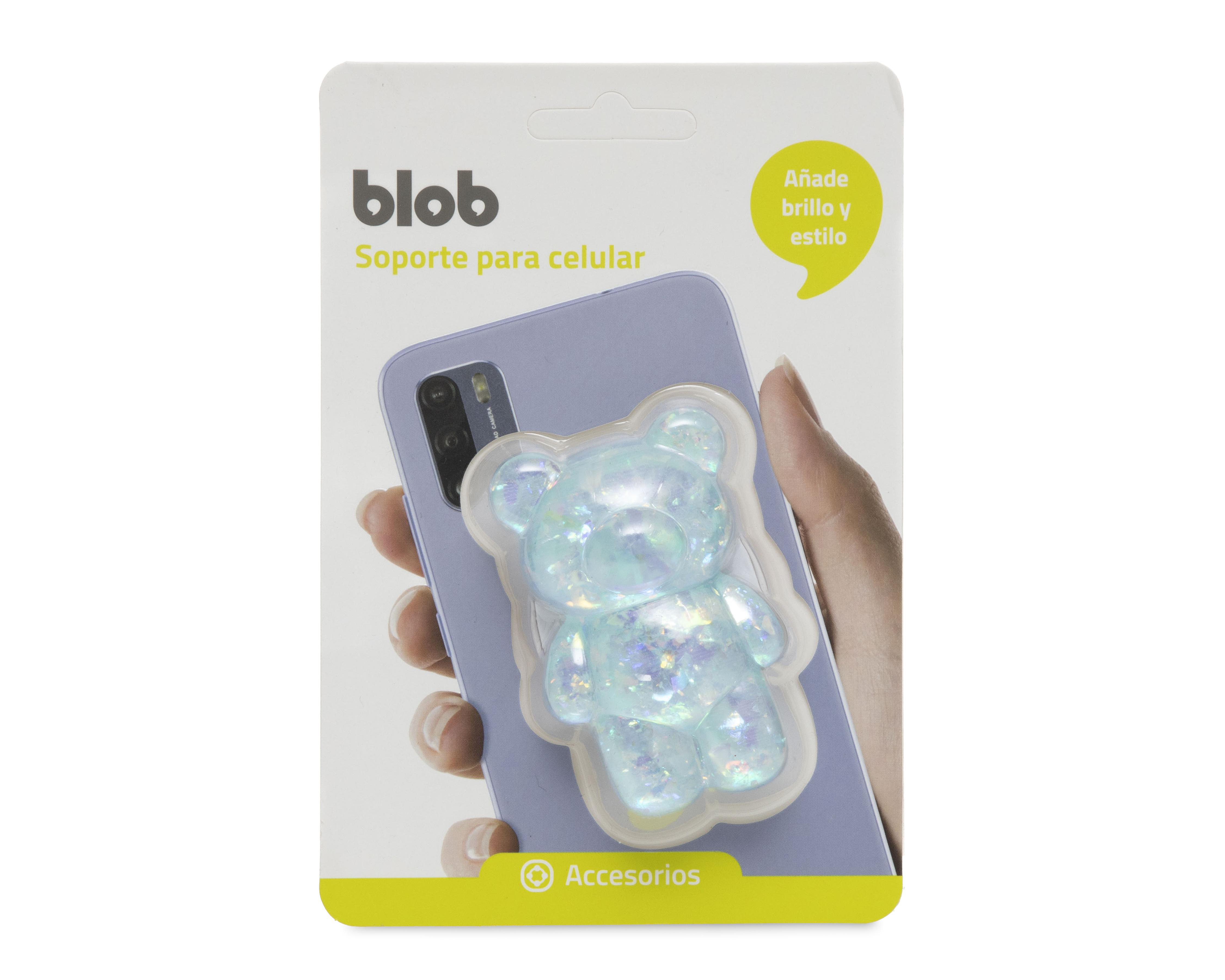 Soporte Adherible Blob Azul para Celular