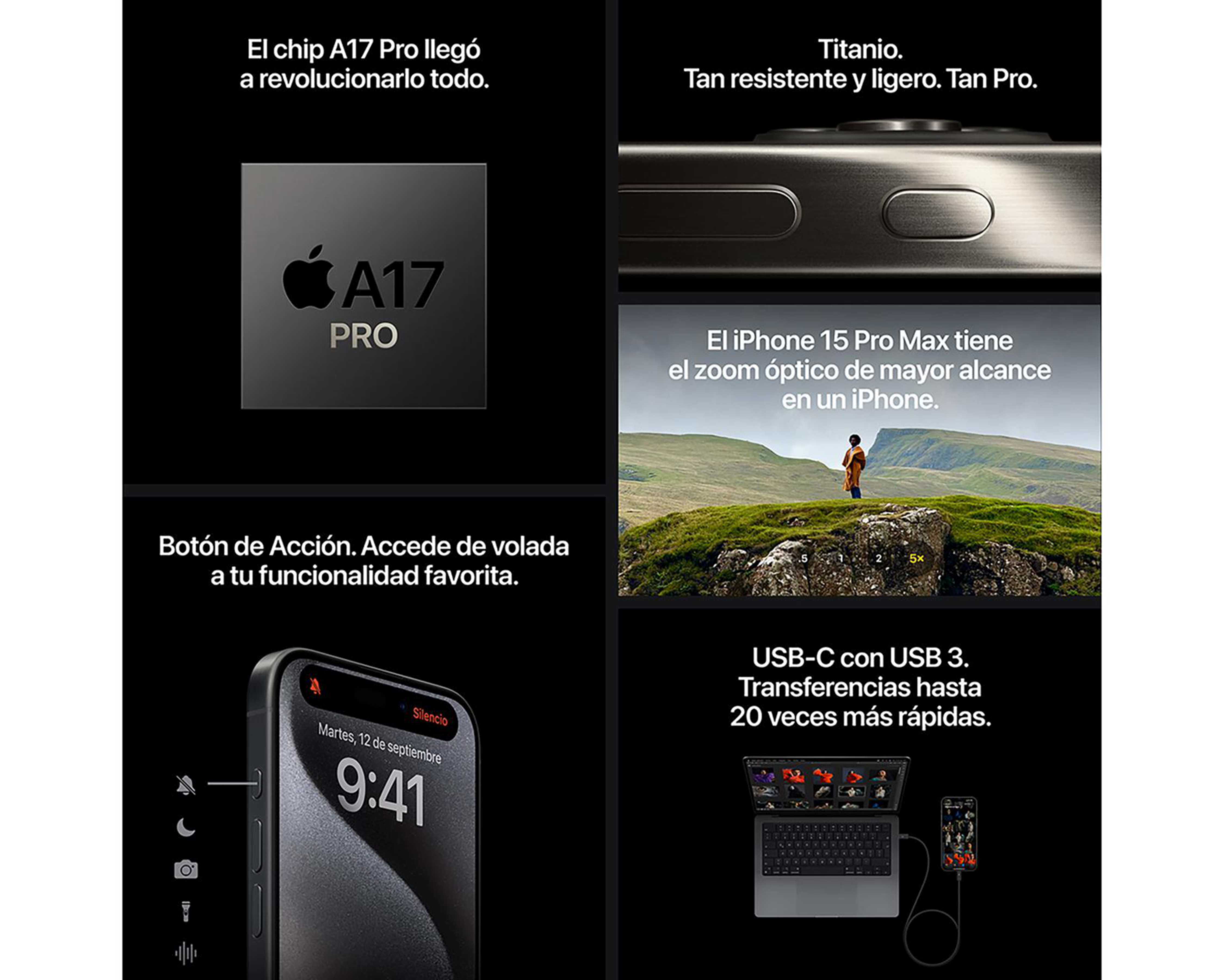 Foto 6 pulgar | Celular Apple iPhone 15 Pro Max Liberado 256 GB Titanio Natural