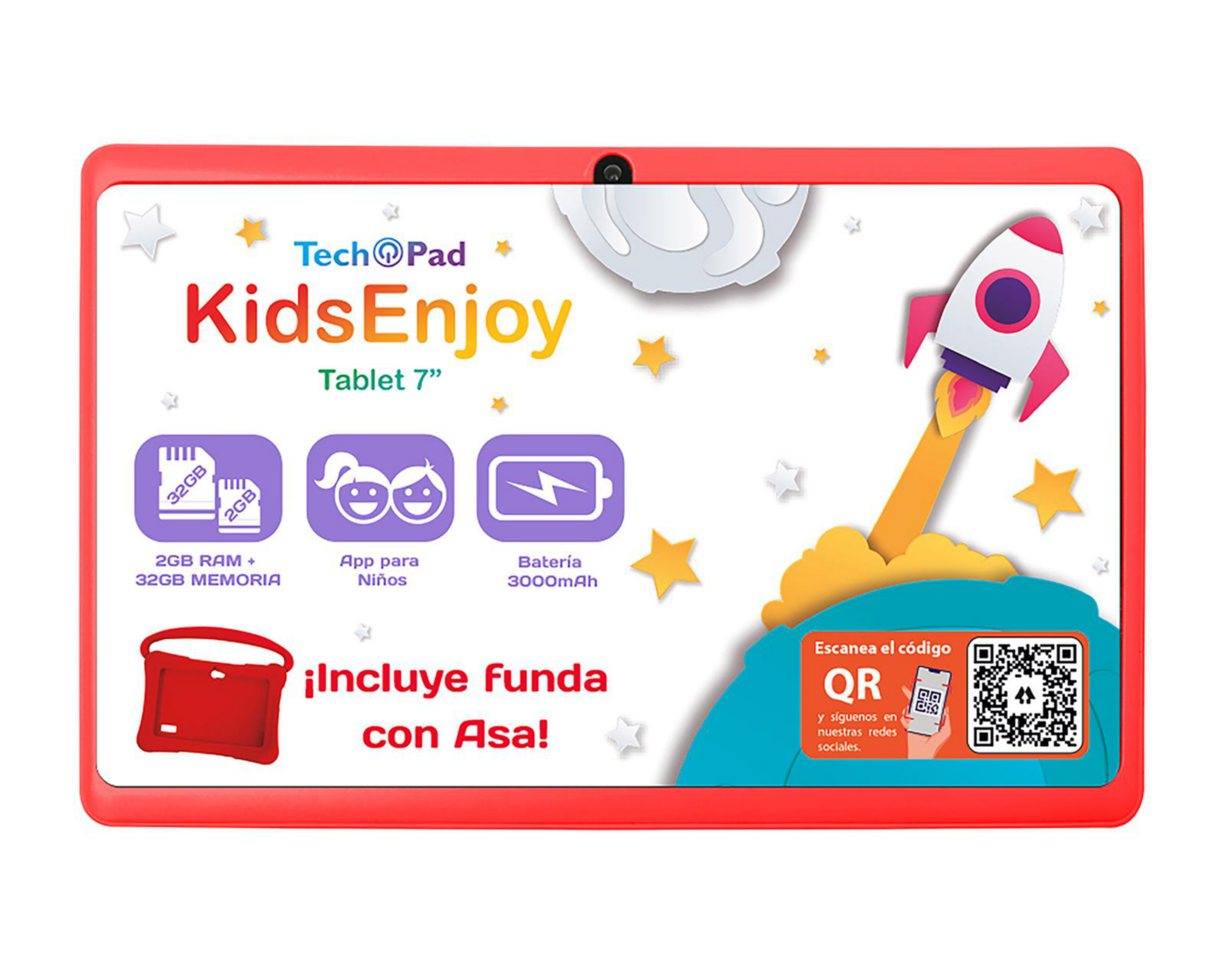 Foto 3 pulgar | Tablet Techpad Kids Enjoy 7" 32 GB Android 12 2 GB Negra