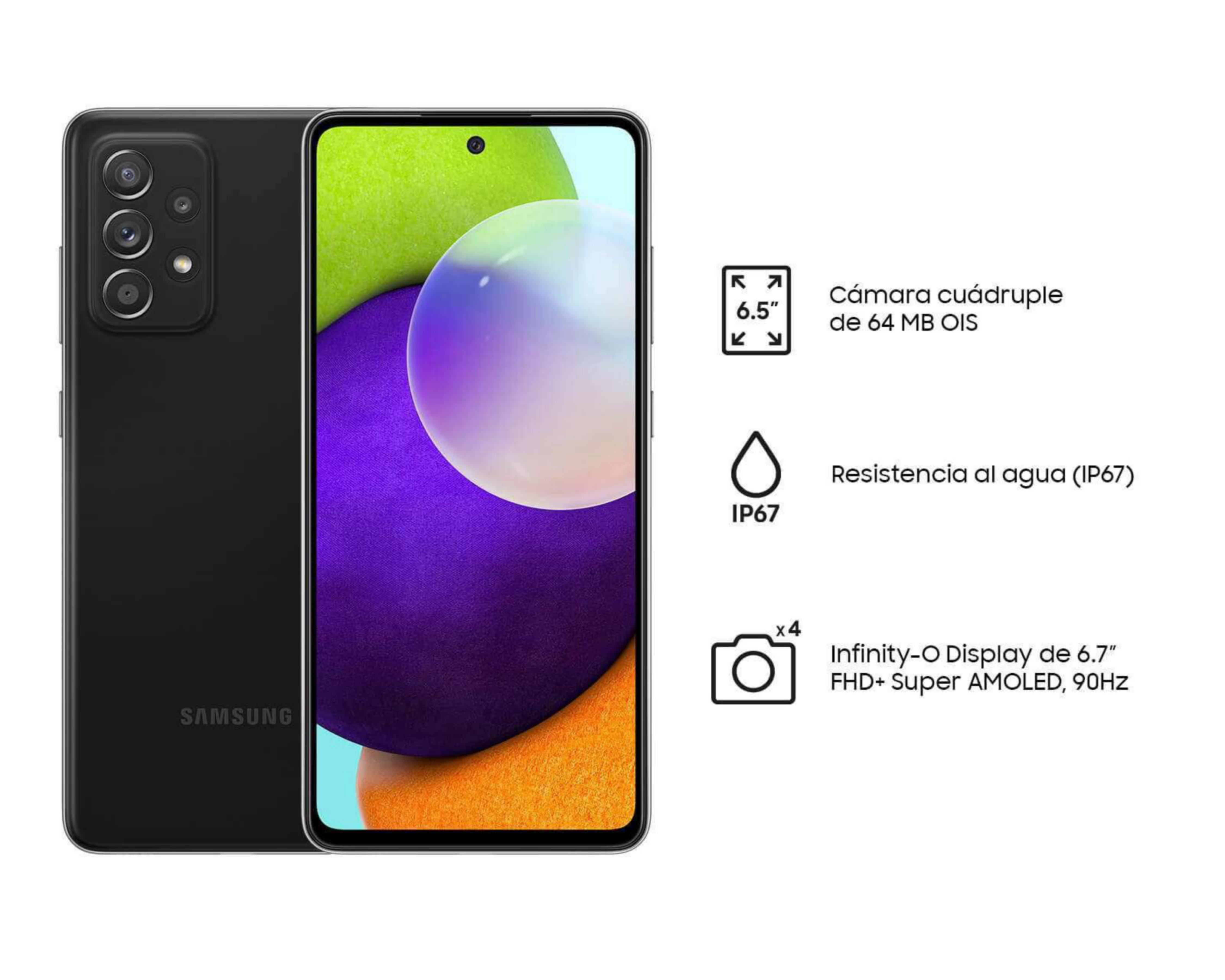 Foto 3 pulgar | Telcel Samsung Galaxy A52 128 GB Negro
