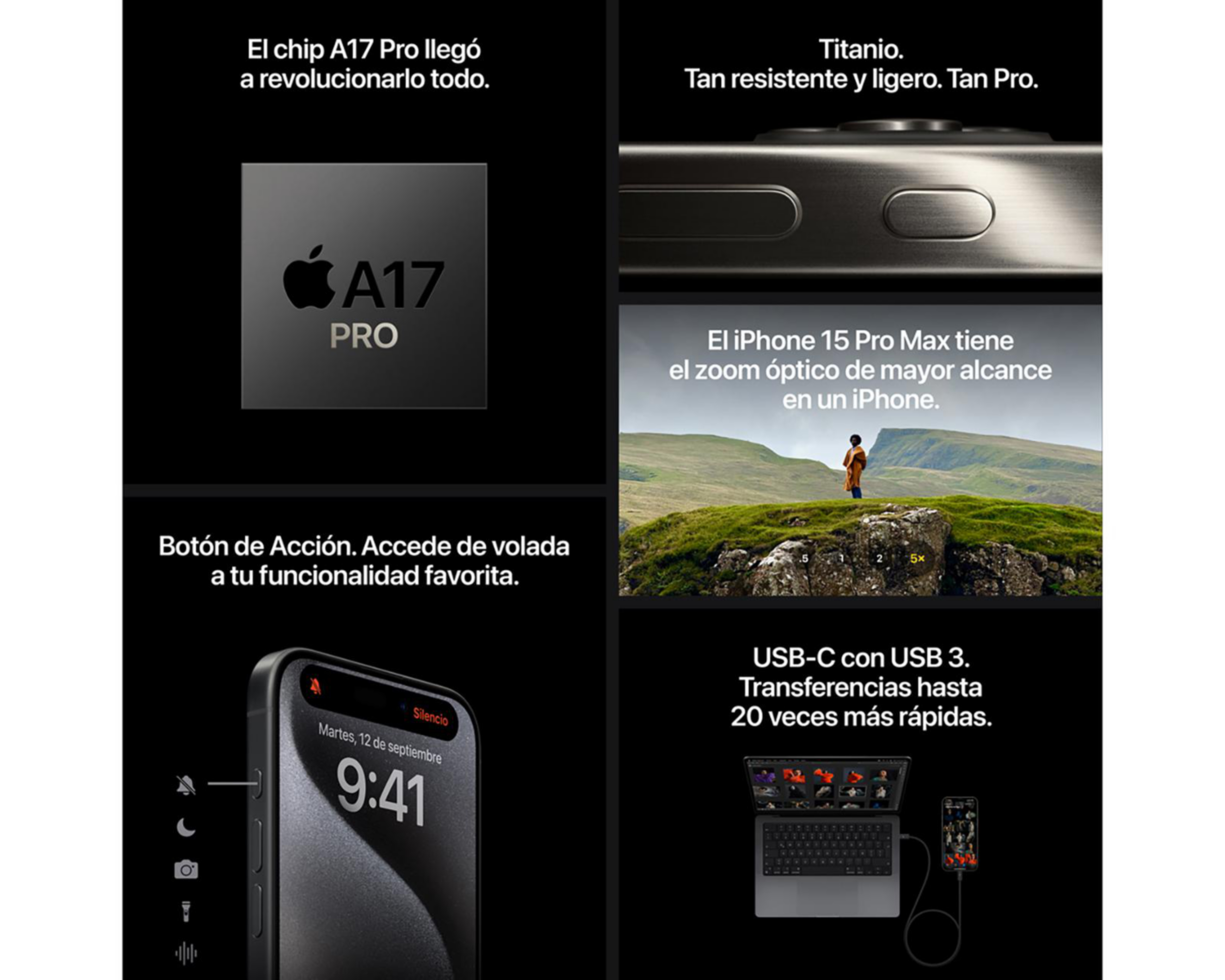 Foto 5 | Telcel iPhone 15 Pro Max 256 GB Titanio Negro