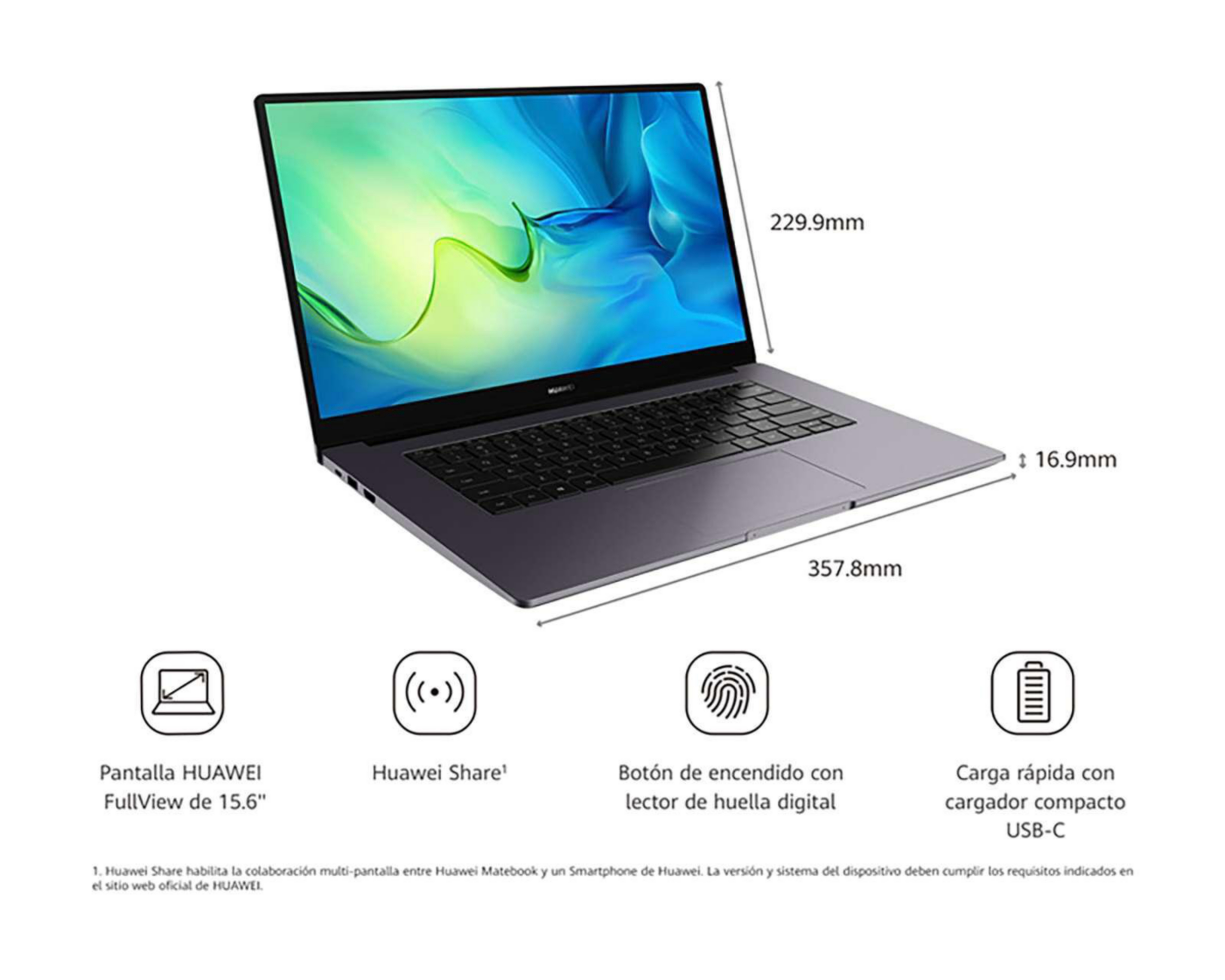 Foto 8 pulgar | Laptop Huawei Matebook D15 15.6" Intel Core i5 8 GB RAM 512 GB SSD Gris