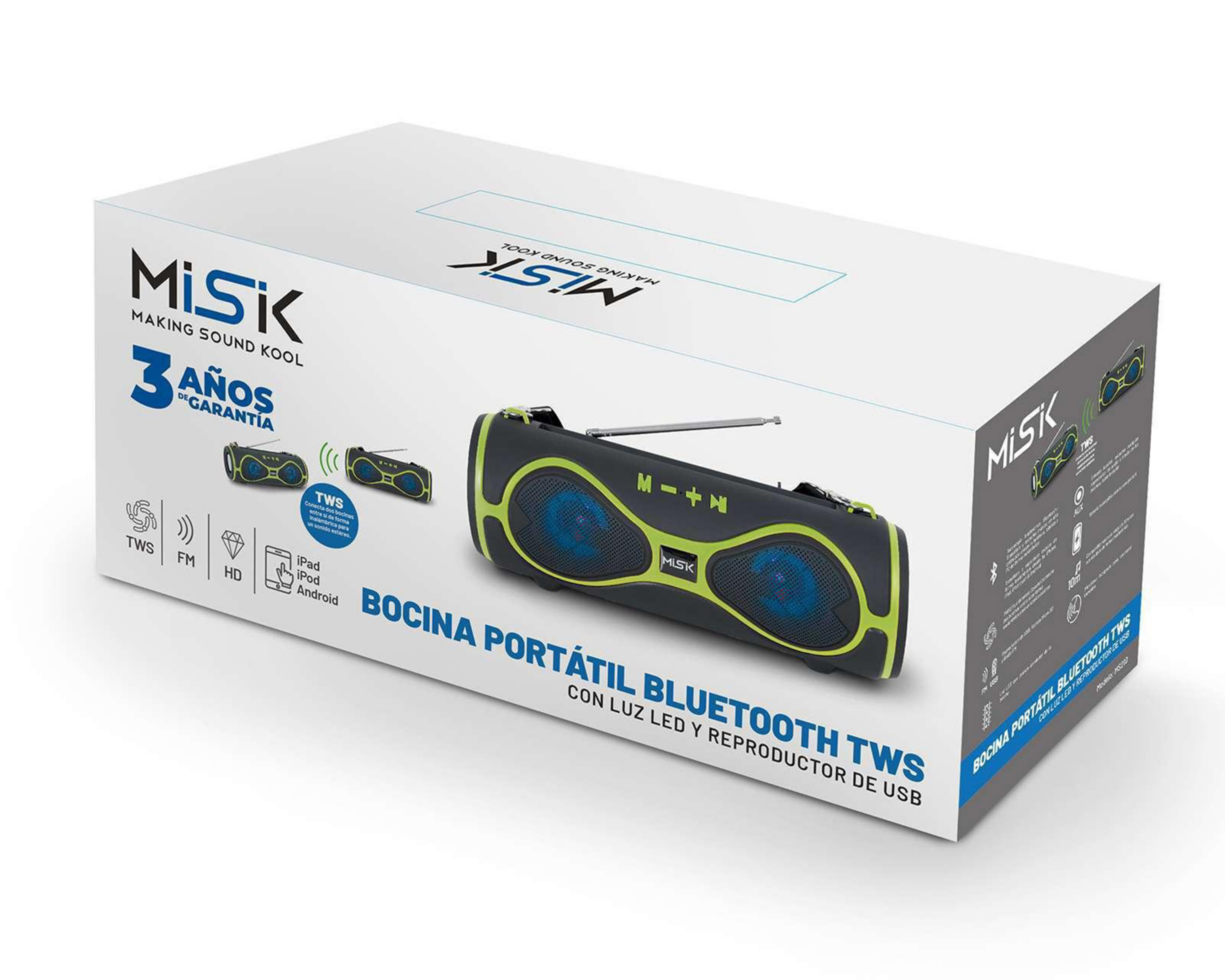 Foto 7 pulgar | Bocina Bluetooth Portátil Misik MS210 Batería Recargable