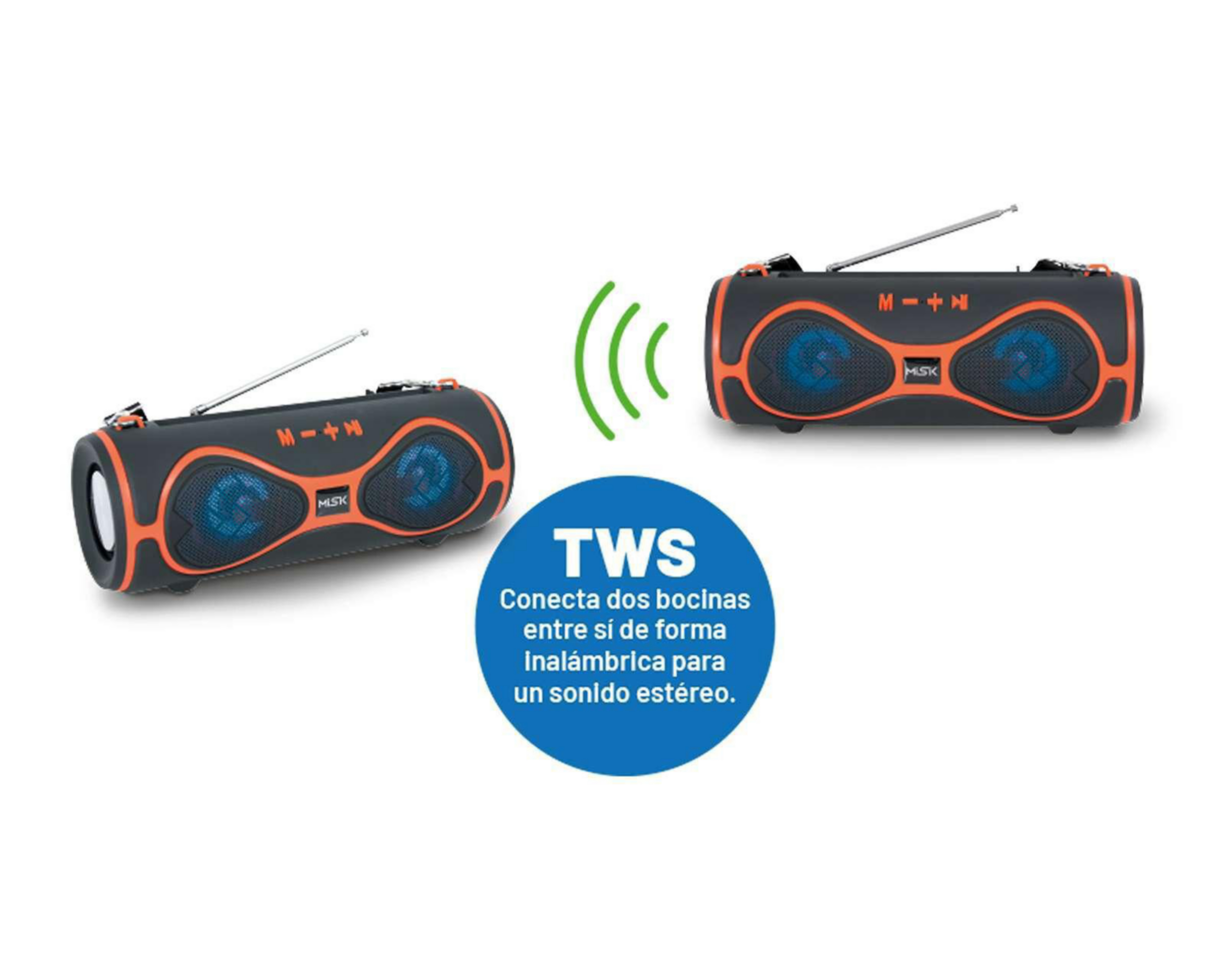 Foto 5 pulgar | Bocina Bluetooth Portátil Misik True Wireless Stereo