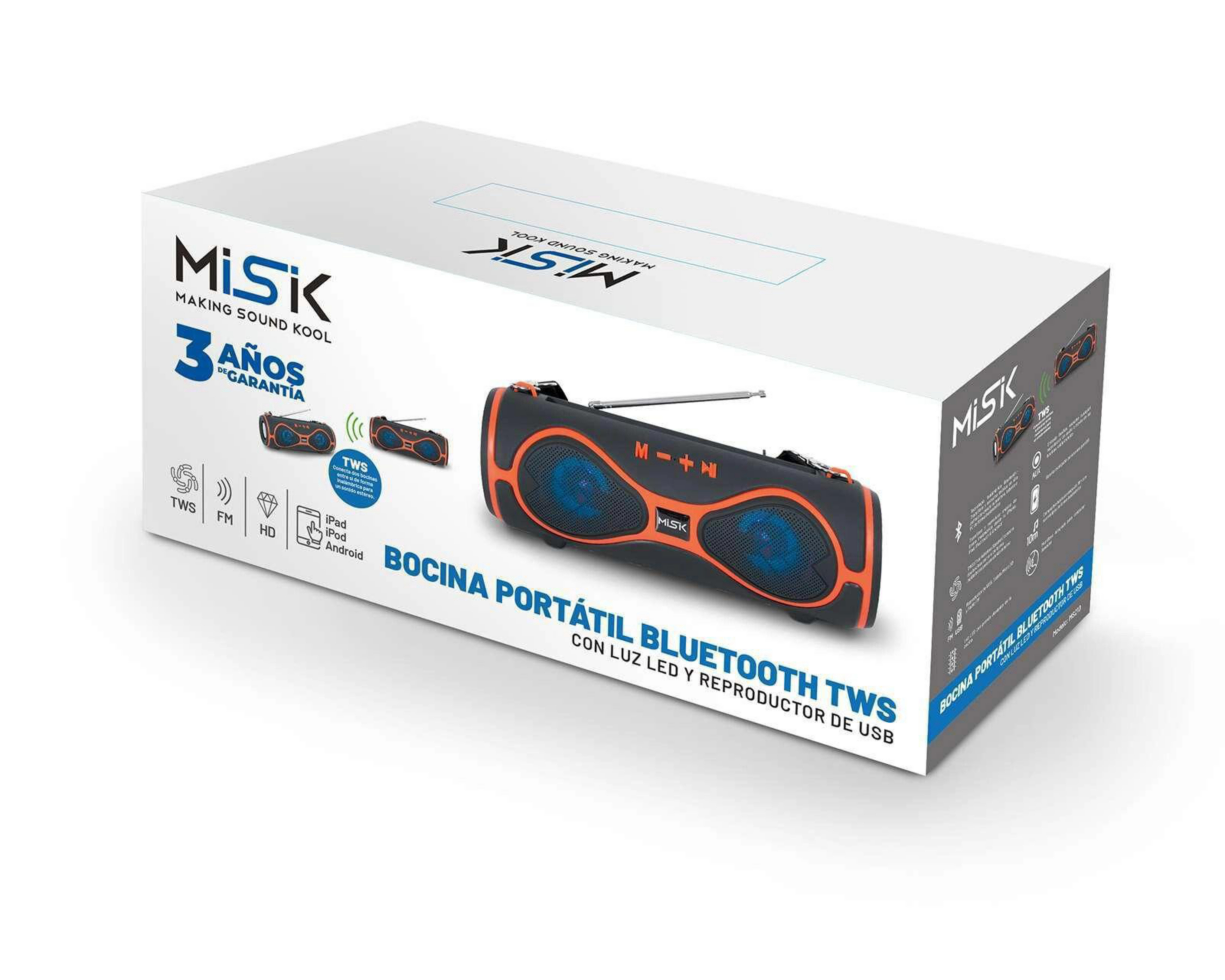 Foto 6 pulgar | Bocina Bluetooth Portátil Misik True Wireless Stereo