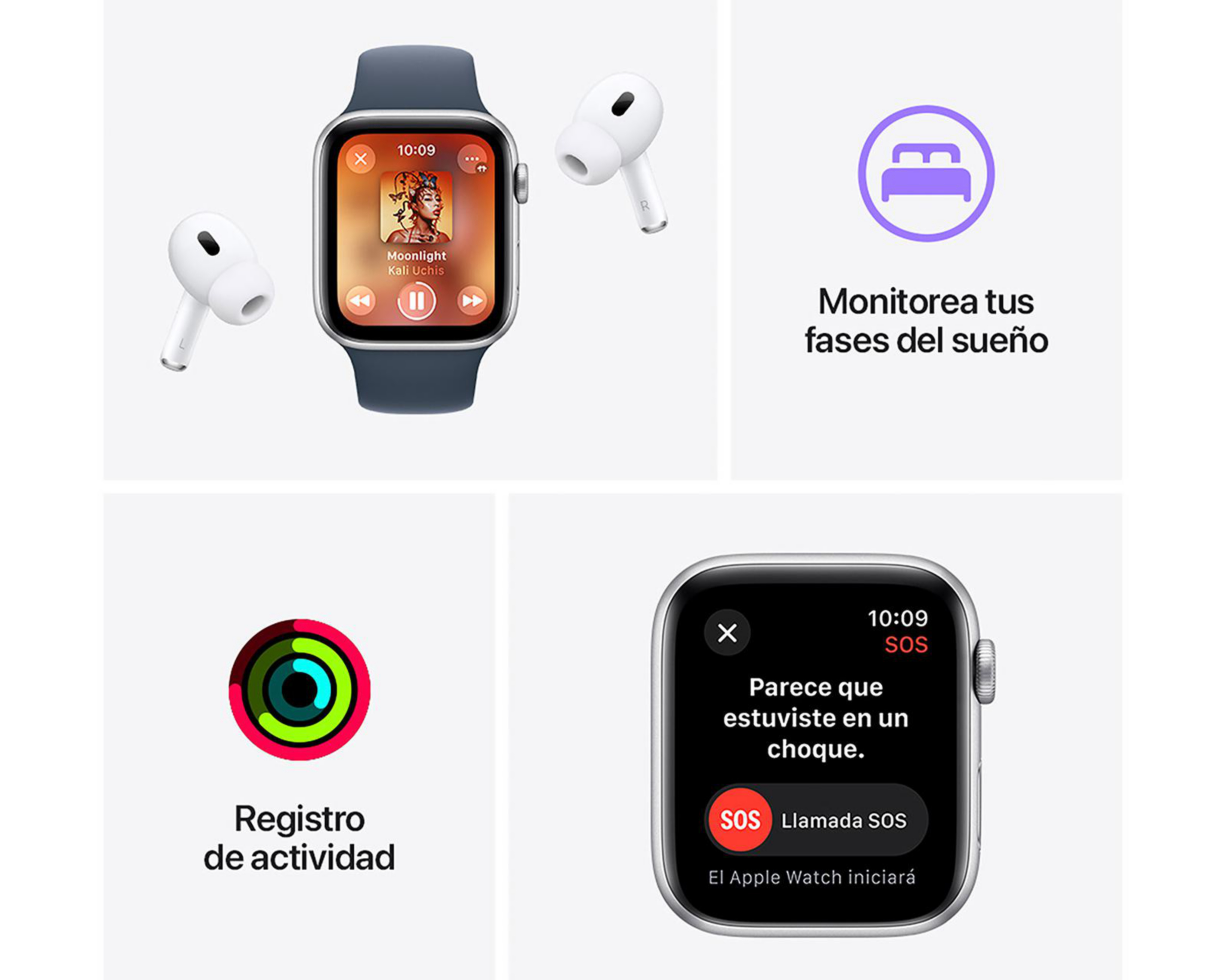 Foto 5 pulgar | Apple Watch SE 44 mm GPS Blanco Estelar