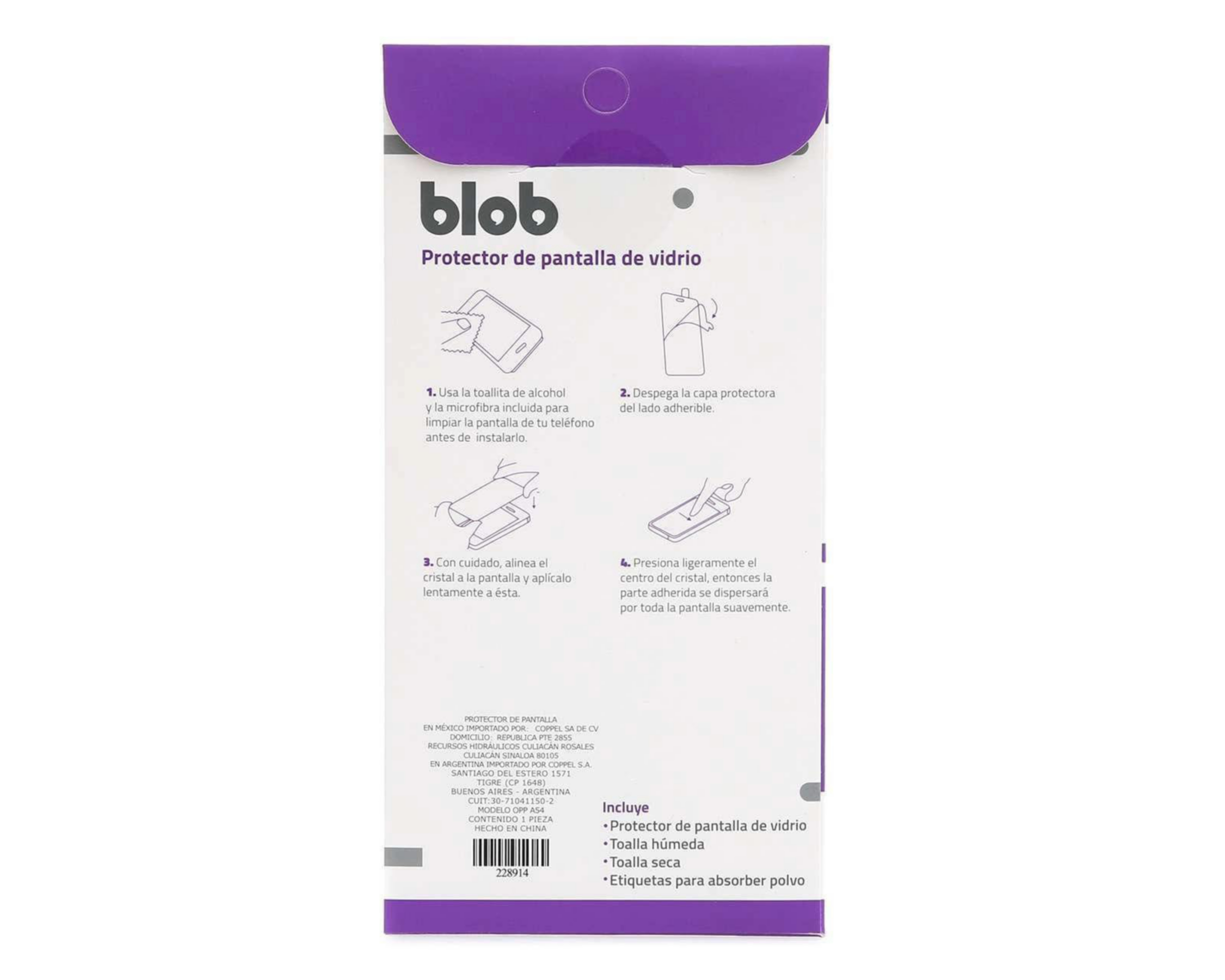 Foto 3 pulgar | Protector de Pantalla Blob para Oppo A54