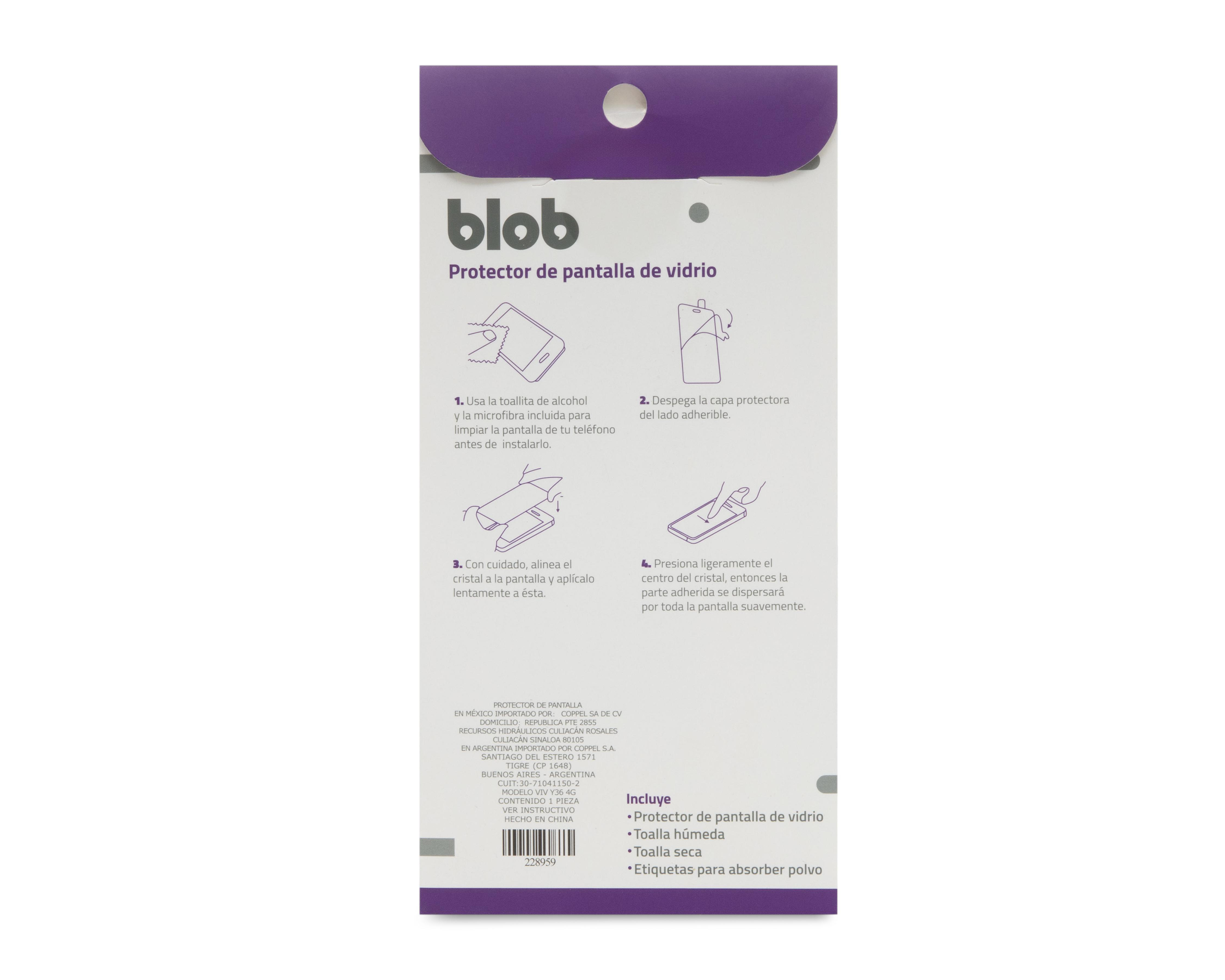 Foto 3 pulgar | Protector de Pantalla Blob para Vivo Y36 4G