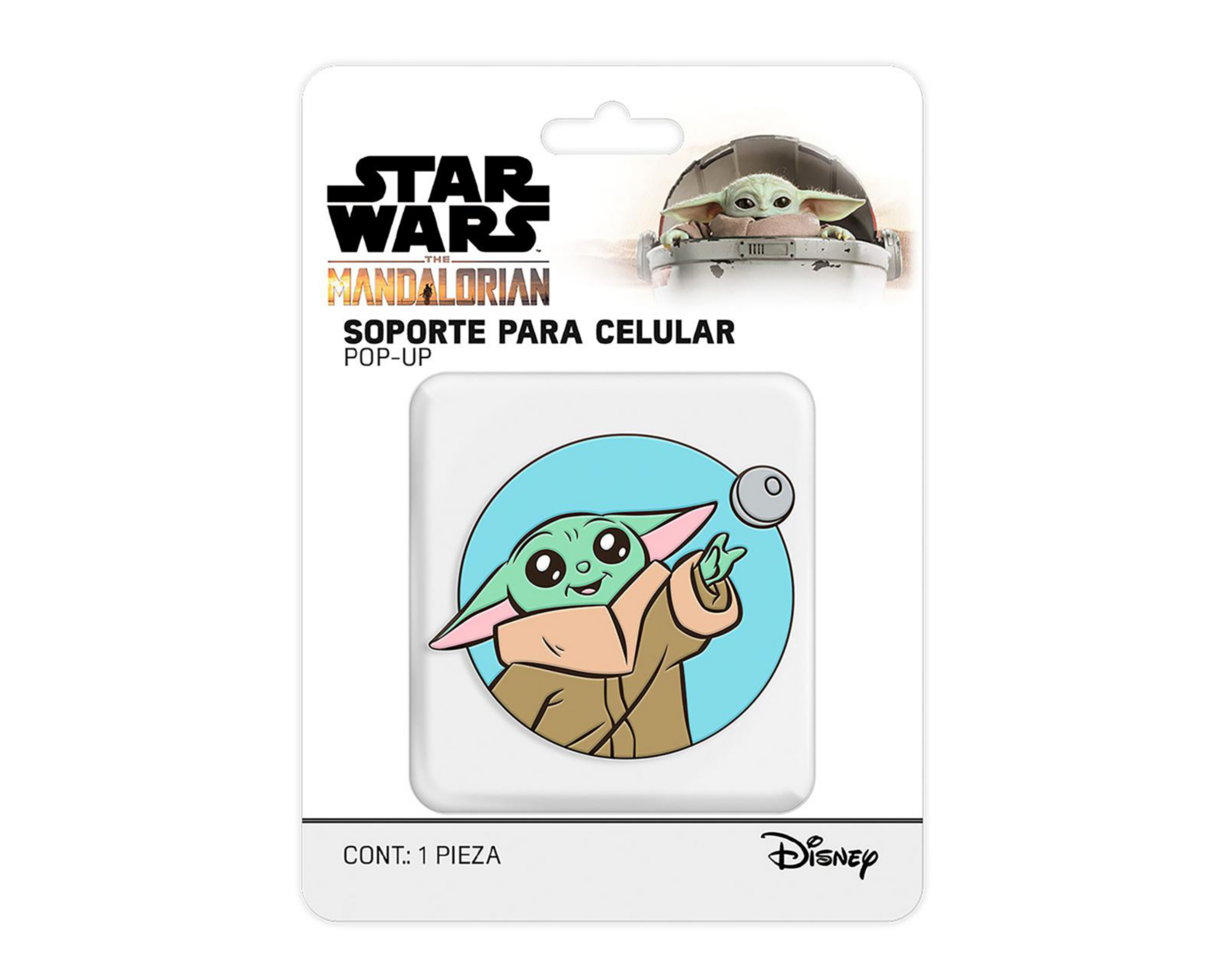 Foto 3 pulgar | Soporte Adherible Mandalorian Baby Yoda para Celular