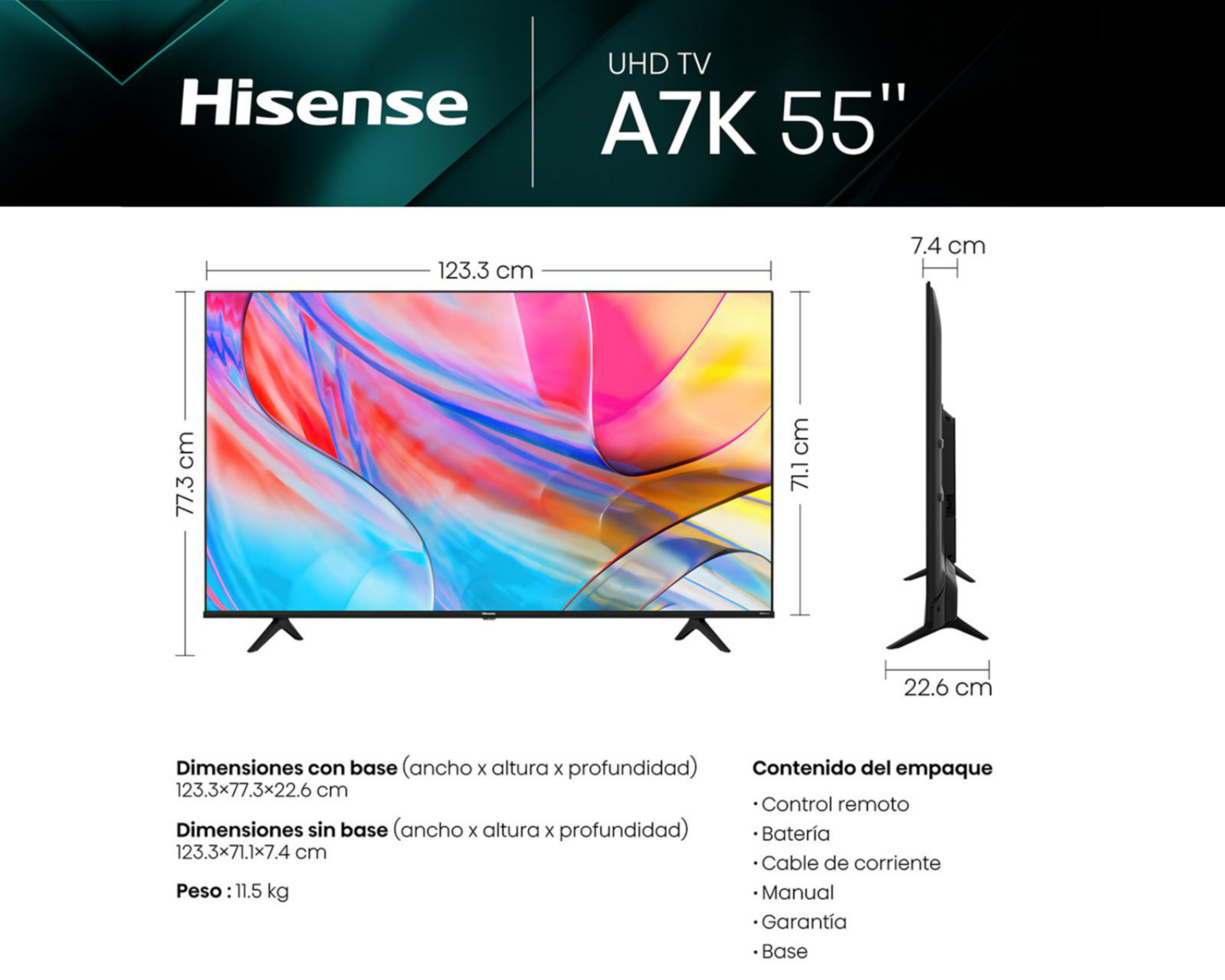 Foto 9 pulgar | Pantalla LED Hisense 55" Ultra HD 4K Smart TV 55A7K