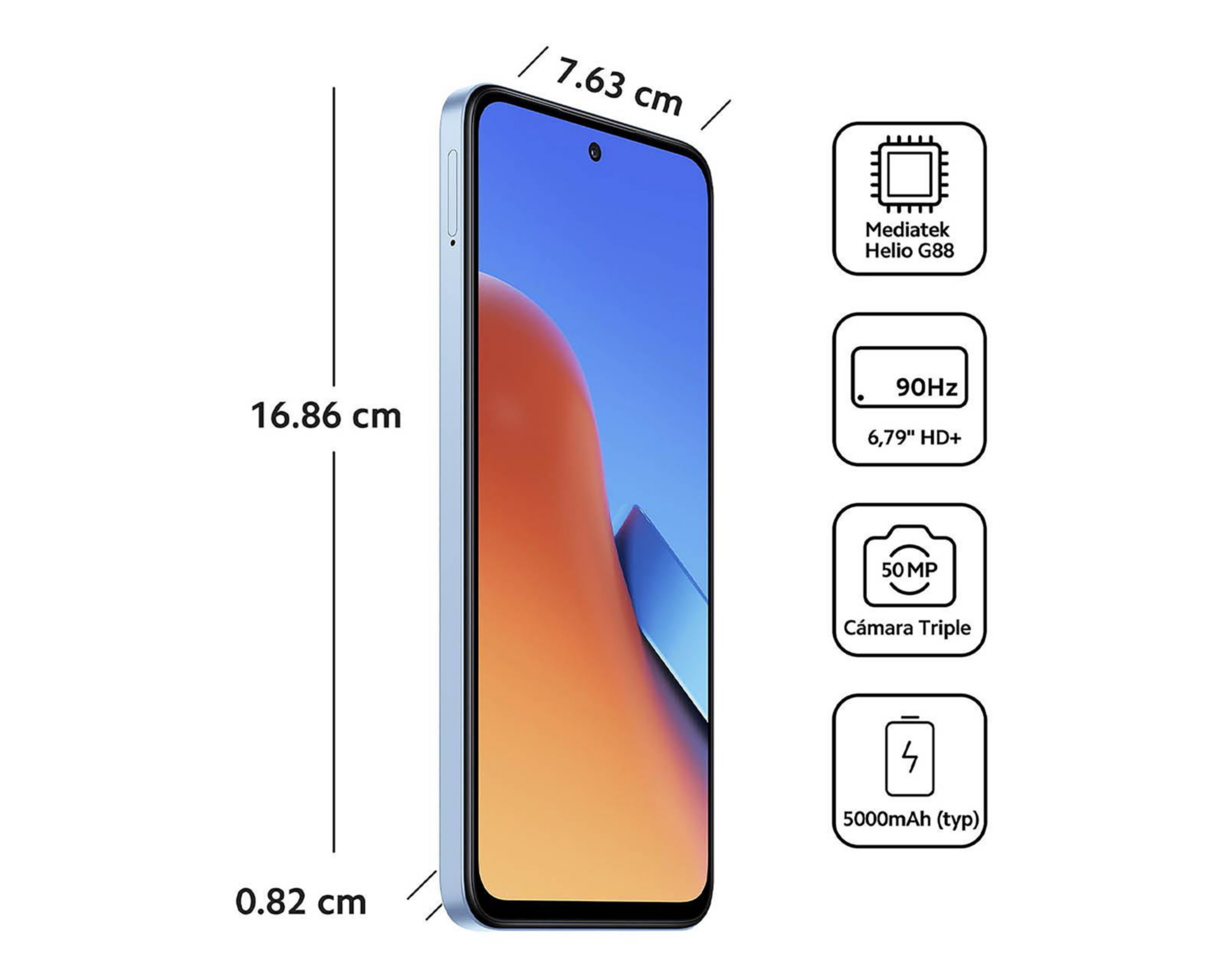 Foto 10 pulgar | Telcel Xiaomi Redmi 12 256 GB Azul