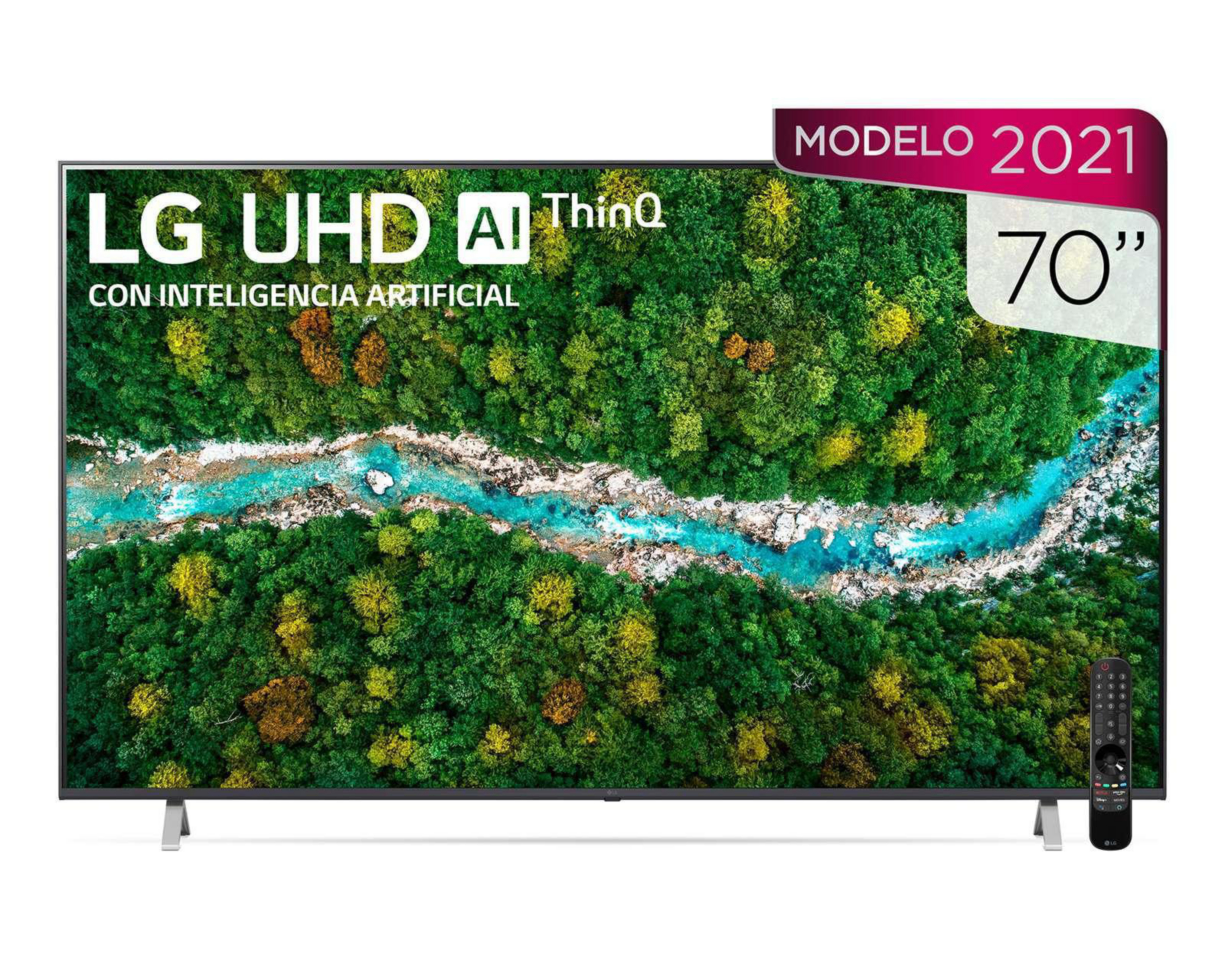 Pantalla LED LG 70" Ultra HD 4K Smart TV AI ThinQ 70UP7750PSB