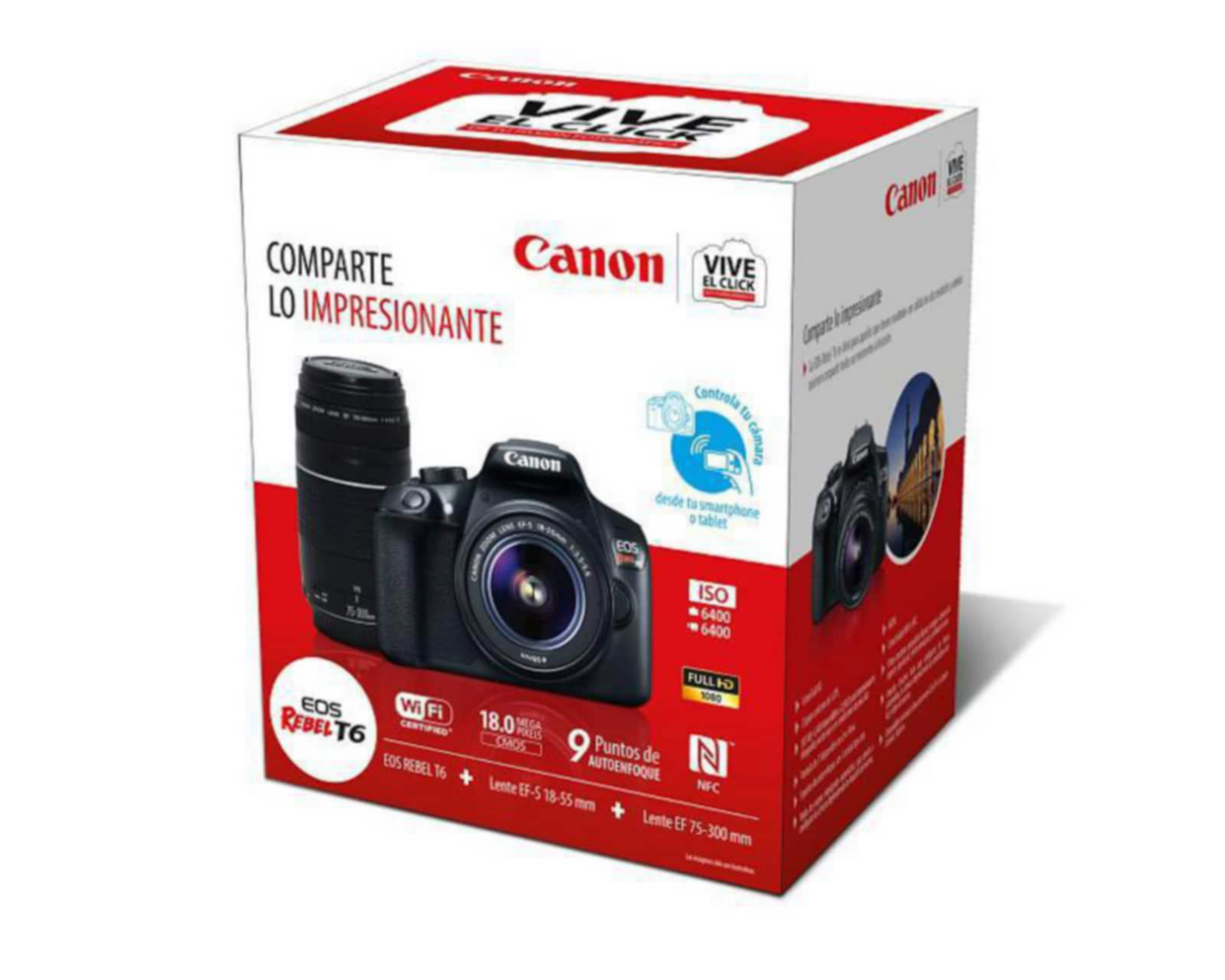 Foto 3 | Cámara Reflex Digital Canon Rebel T6 de 18 MP Negra