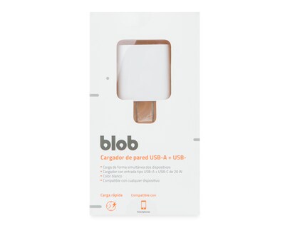 Foto 4 | Adaptador de Corriente con Entrada USB-A y USB-C Blob 20 W