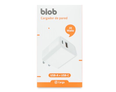Foto 5 | Adaptador de Corriente con Entrada USB-A y USB-C Blob 20 W