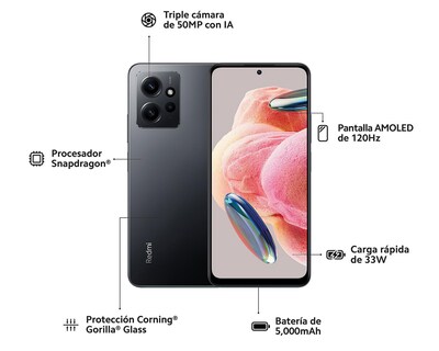 Foto 6 | AT&T/Unefon Xiaomi Redmi Note 12 128 GB Negro + Audífonos