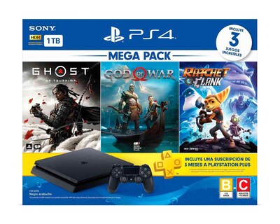 Foto 2 | Consola PlayStation 4 1 TB Ghost of Tsushima, God of War y Ratchet & Clank