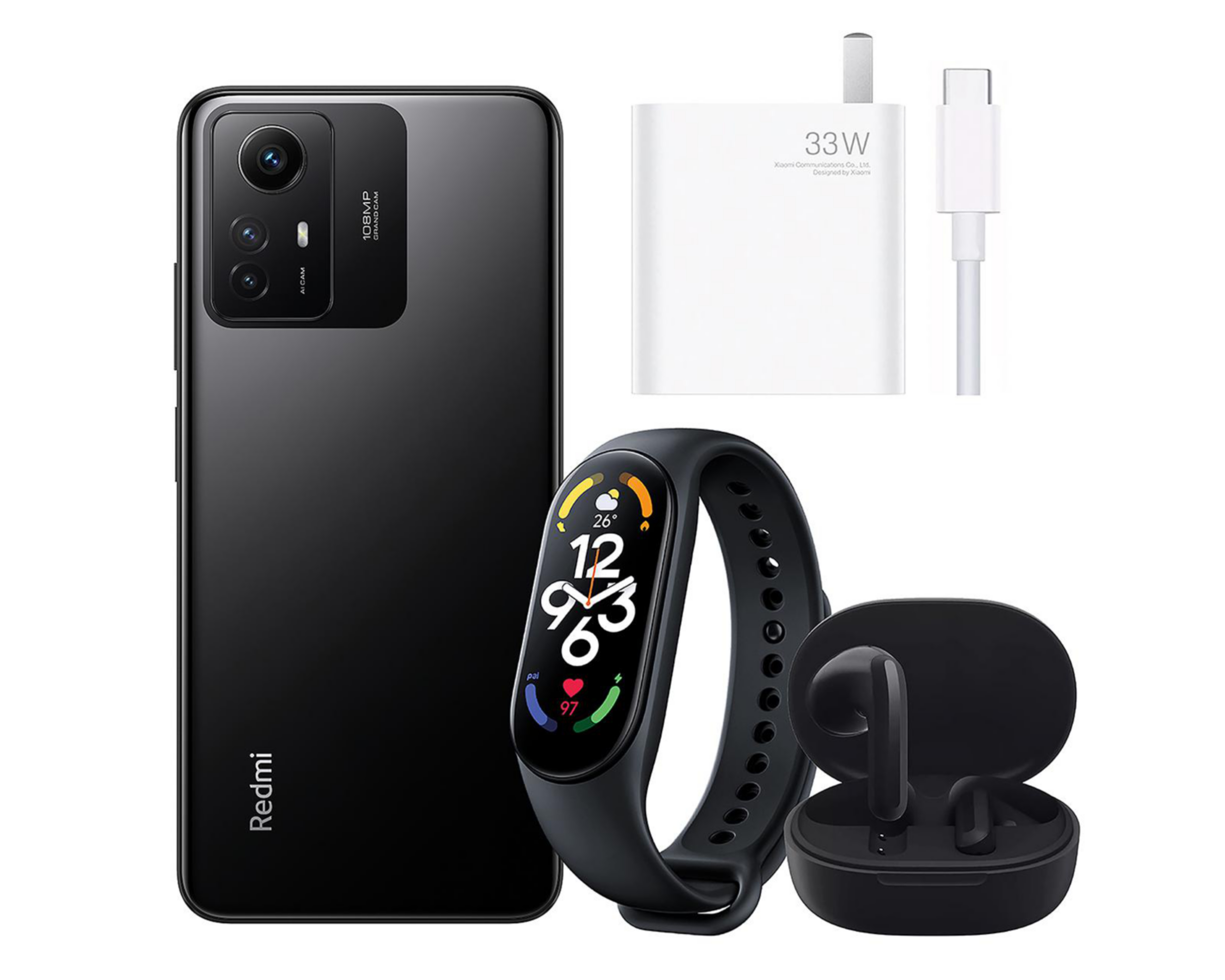 Foto 6 pulgar | AT&T/Unefon Xiaomi Redmi Note 12S 256 GB Negro + Smart Band y Audífonos