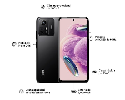 Foto 6 | AT&T/Unefon Xiaomi Redmi Note 12S 256 GB Negro + Smart Band y Audífonos