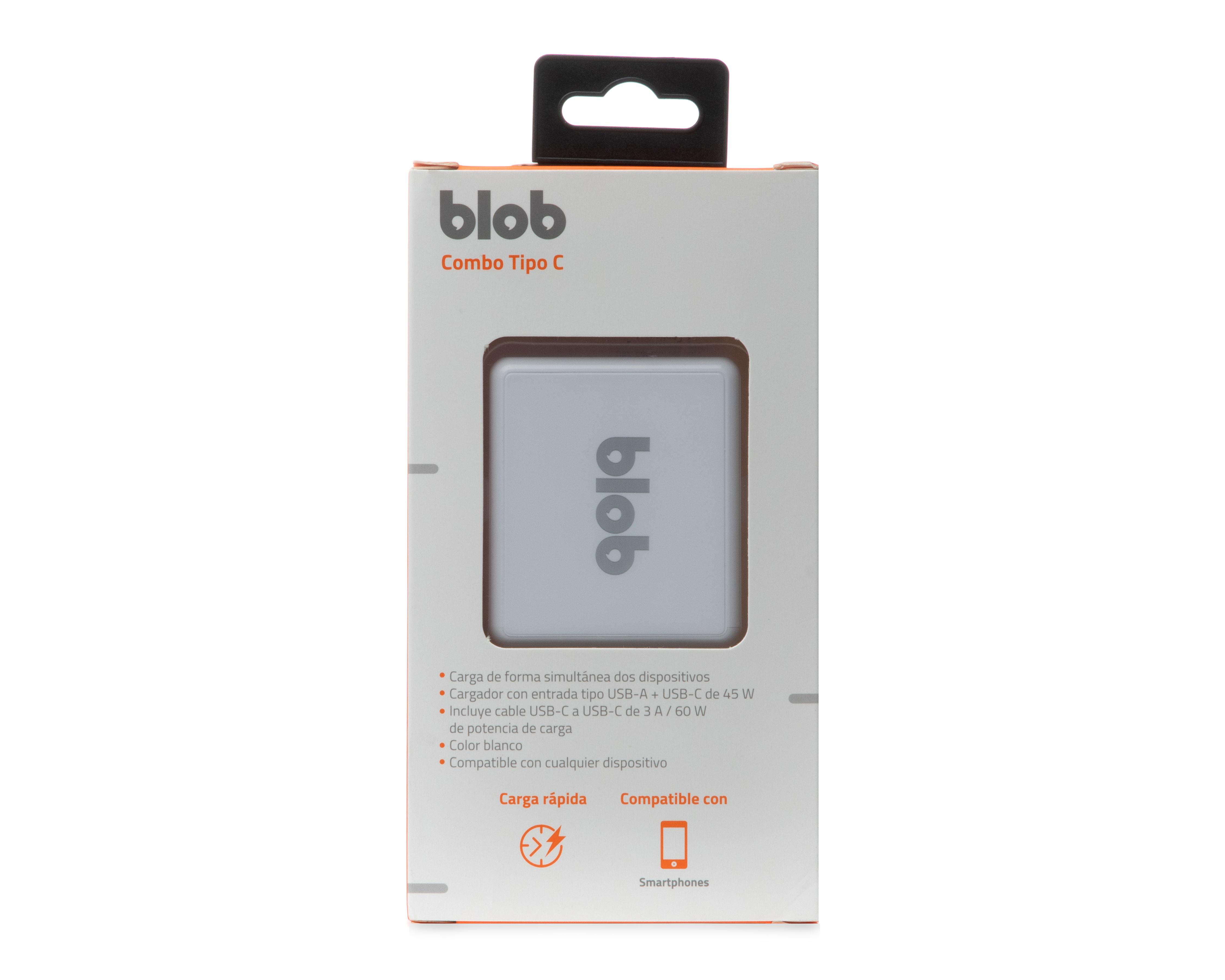 Foto 5 pulgar | Cargador USB-A a USB-C Blob 45 W