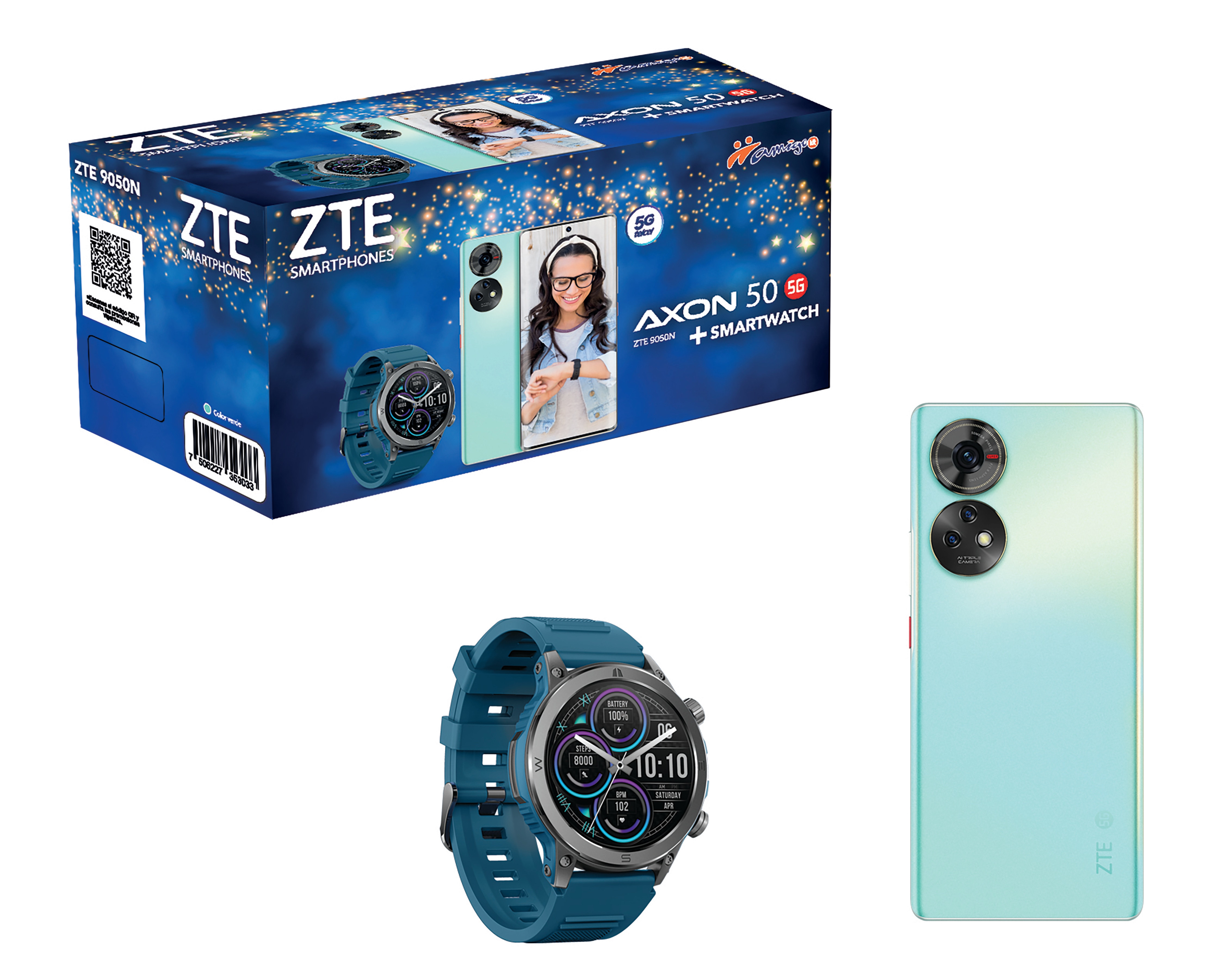 Telcel ZTE Axon 50 256 GB Verde Smartwatch Coppel