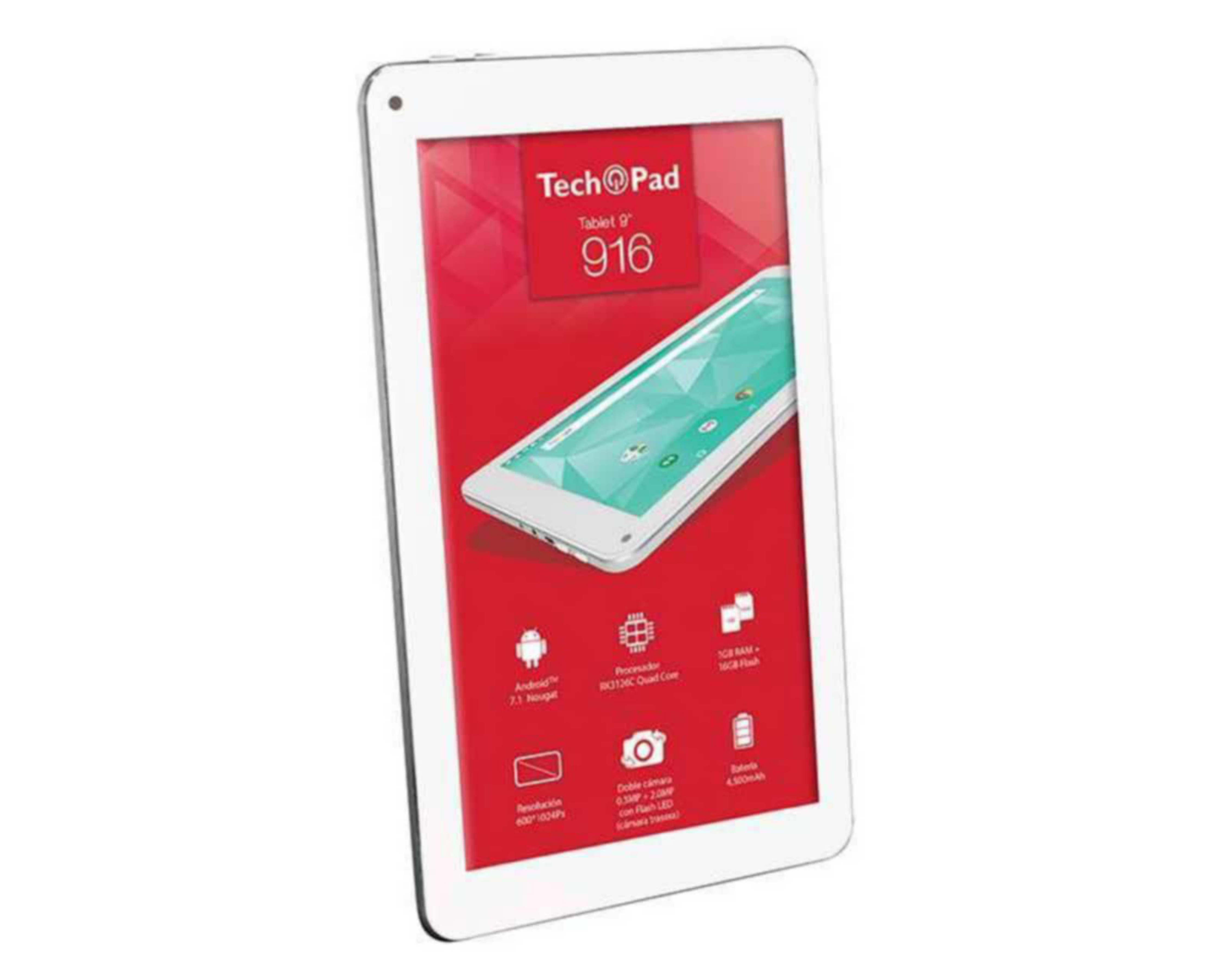 Foto 3 pulgar | Tablet Techpad 916 9" 16 GB Wi-Fi Android 1GB Blanca